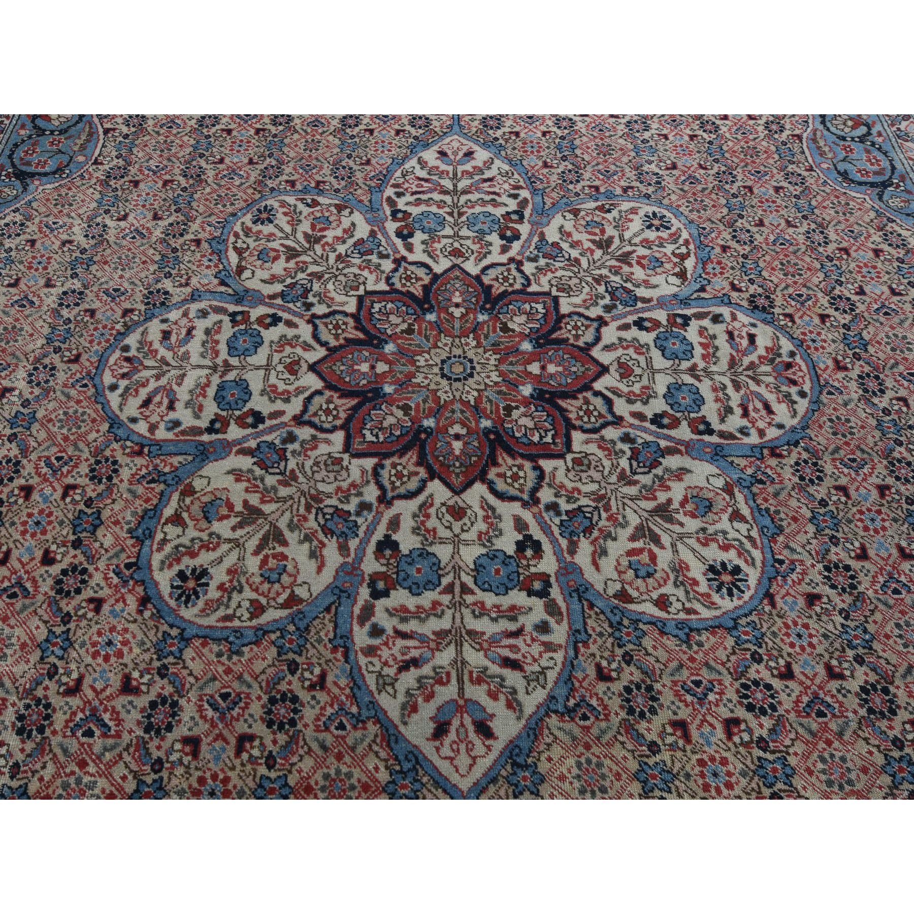 8-x11- Antique Persian Tabriz Flower Design Even Wear Good Condition Hand Knotted Oriental Rug 