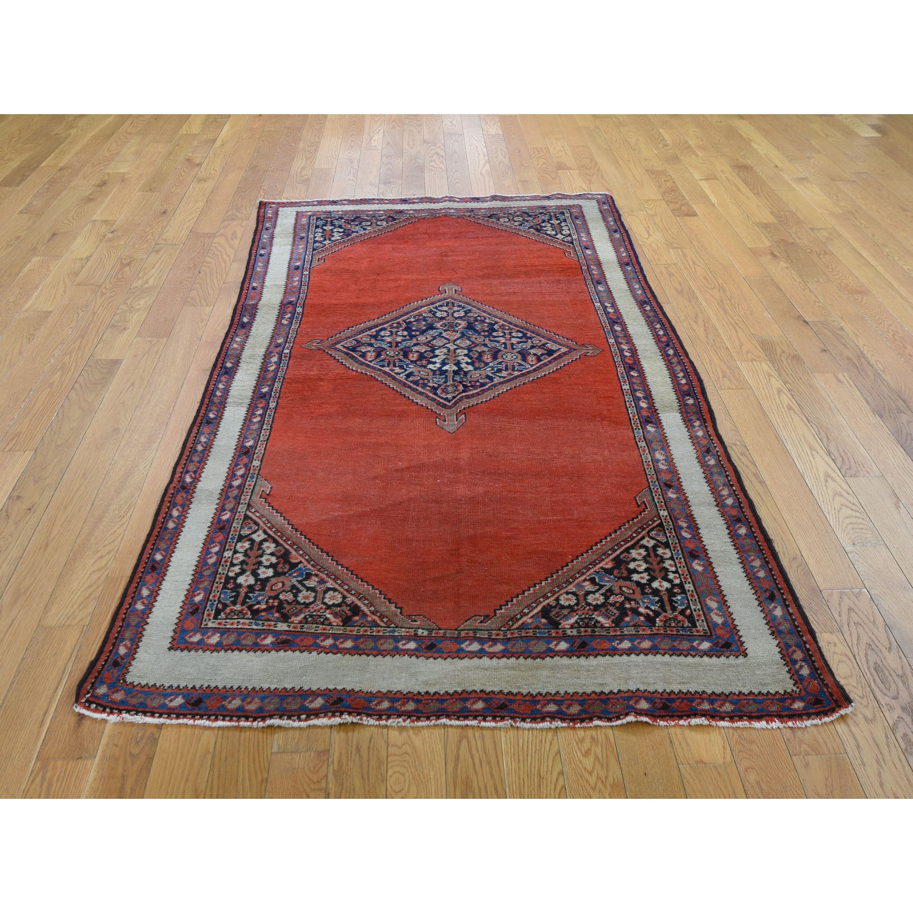 3-10 x6-8  Antique Persian Mahal Open Field Good Condition Even Wear Hand Knotted Oriental Rug 