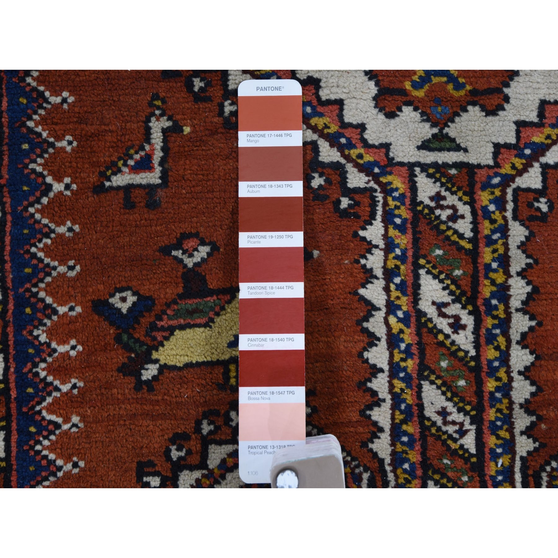 3-9 x9-10  Rust Vintage Persian Kashkui Wide Runner Hand Knotted Oriental Rug 