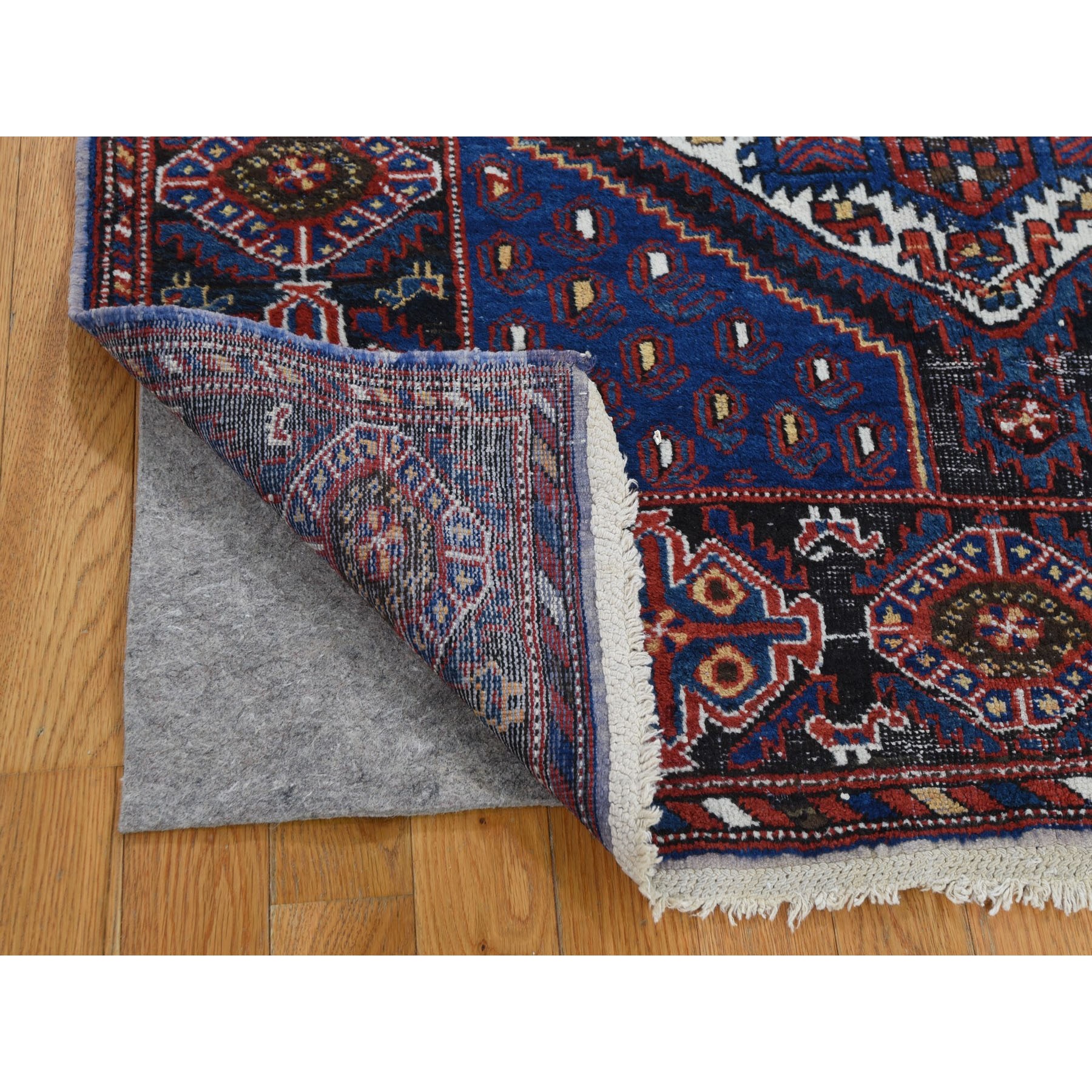 4-2 x6-1  Blue Antique Persian Afshar Even Wear Hand Knotted Oriental Rug 