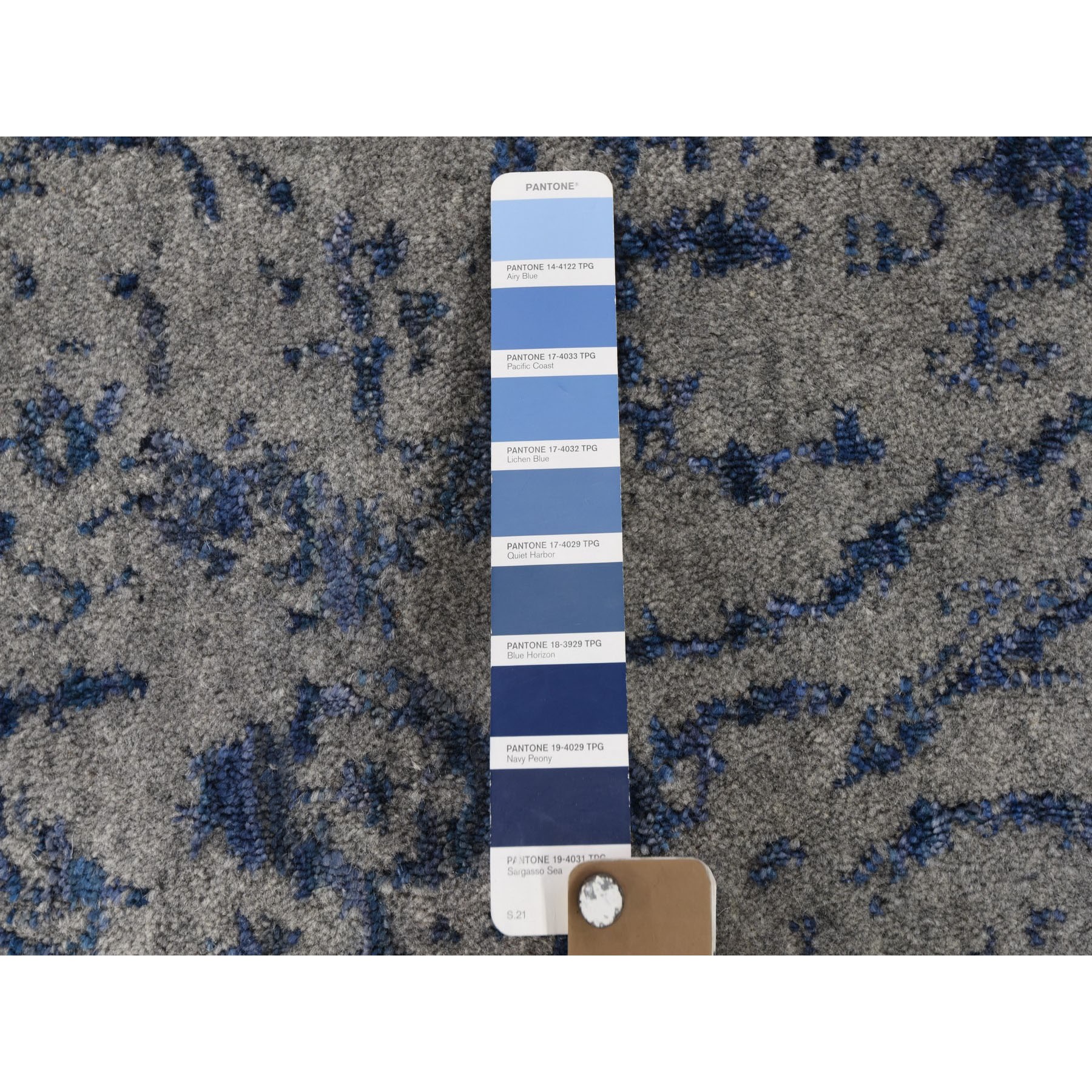 6-x9- jacquard Hand Loomed With Broken Persian Heriz Design Blue Oriental Rug 