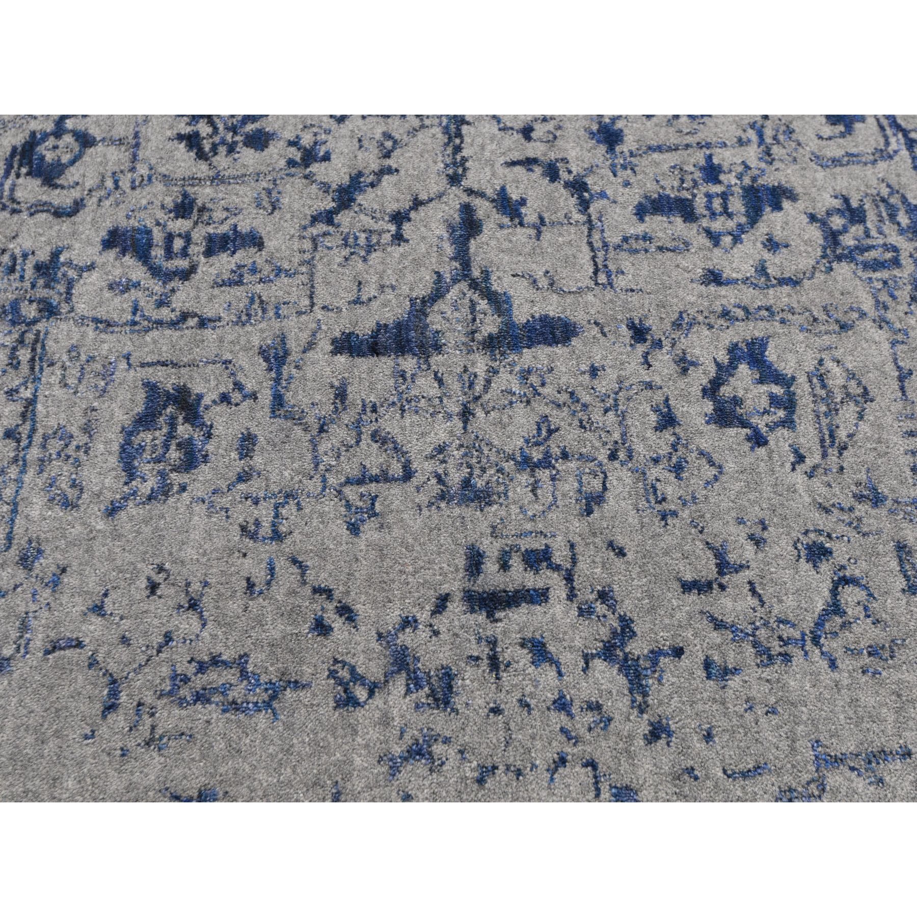 6-x9- jacquard Hand Loomed With Broken Persian Heriz Design Blue Oriental Rug 