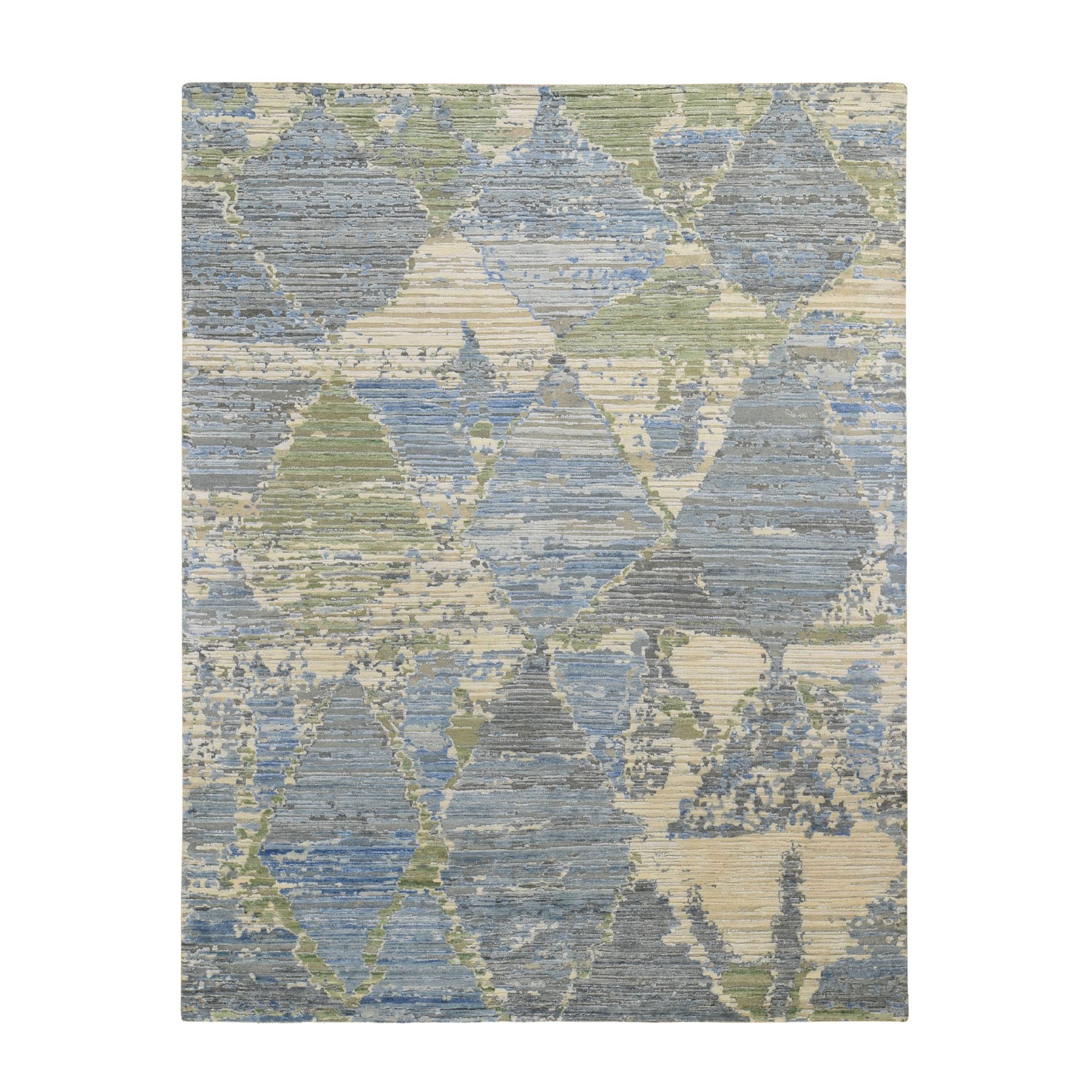 8'X10' The Pastel Collection, Silk With Textured Wool Hand Knotted Oriental Rug moad8eae