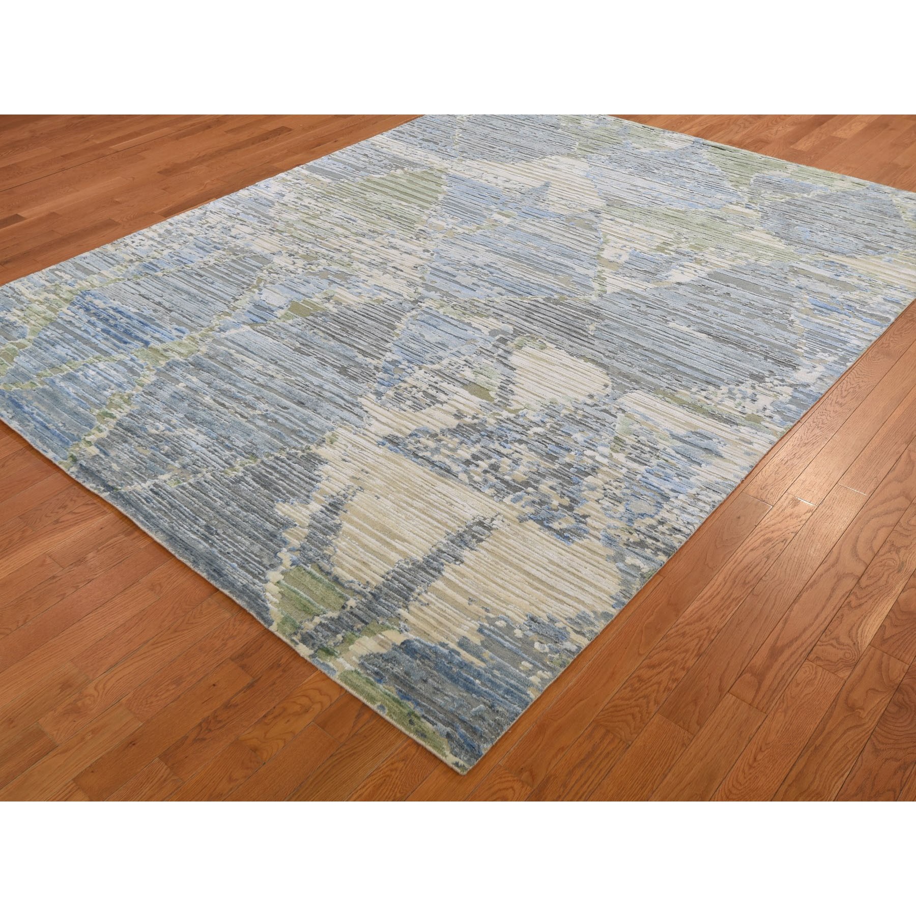 8-x10- THE PASTEL COLLECTION, Silk With Textured Wool Hand Knotted Oriental Rug 