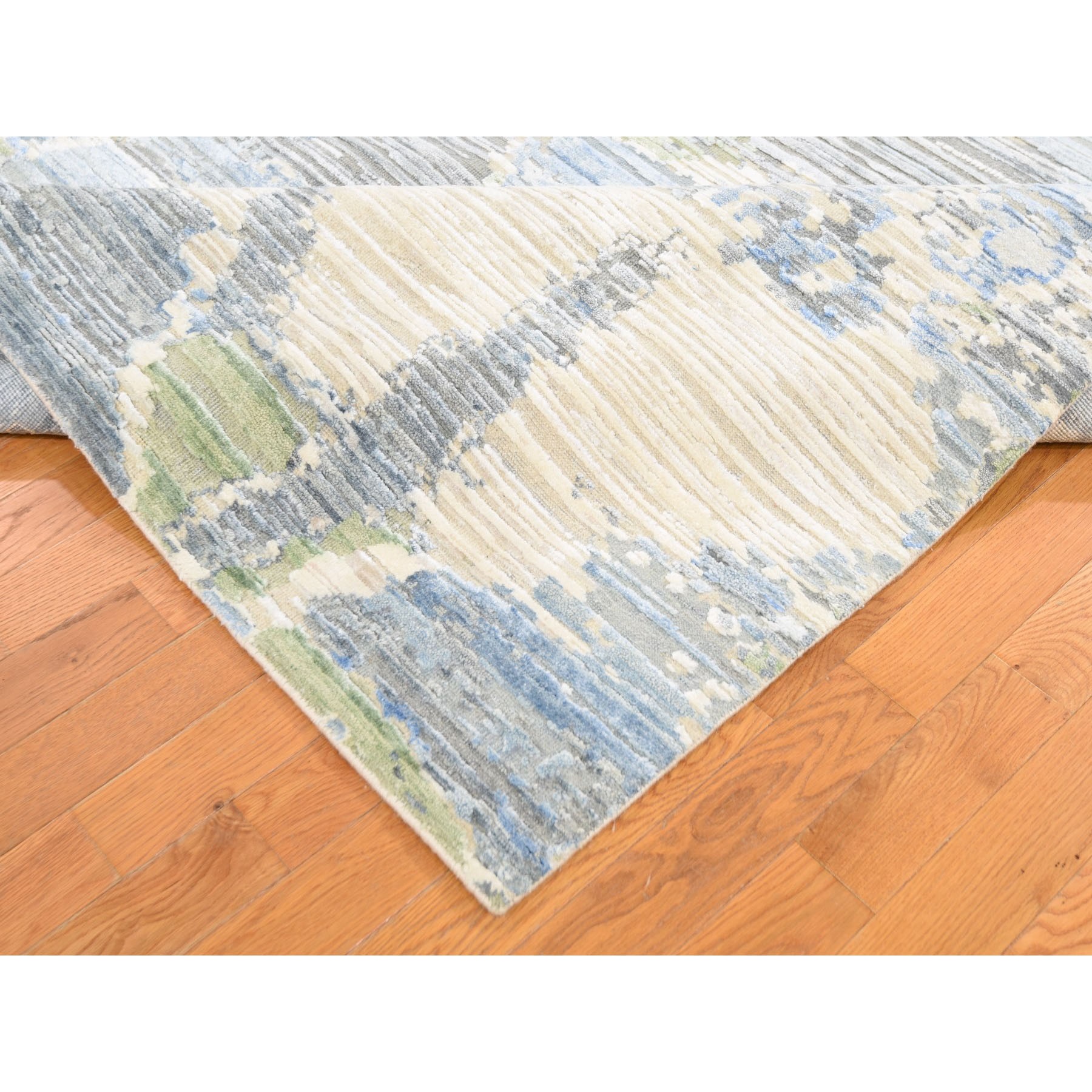 8-x10- THE PASTEL COLLECTION, Silk With Textured Wool Hand Knotted Oriental Rug 