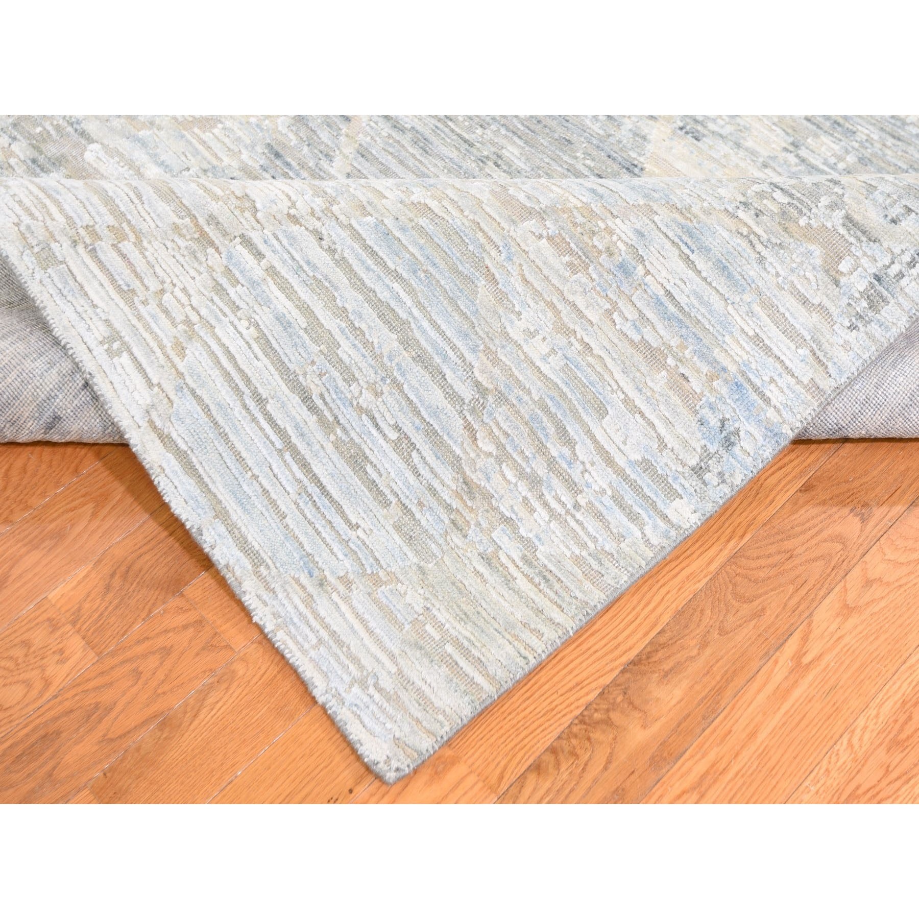 6-x9-2  THE PASTEL COLLECTION, Silk With Textured Wool Hand Knotted Oriental Rug 