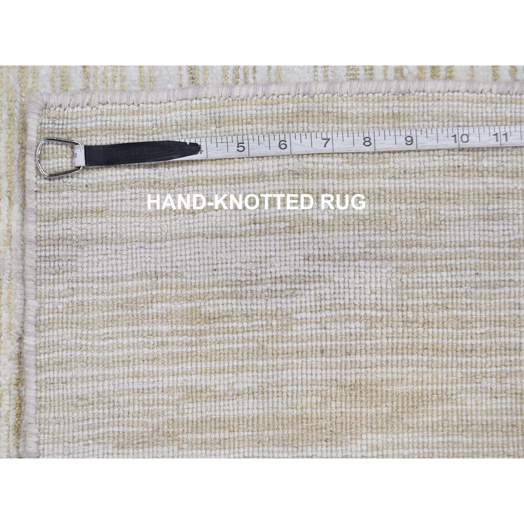 2-6 x8-3  Silk with Textured Wool Tone on Tone Gabbeh Design Hi-Lo Pile Oriental Runner Rug 