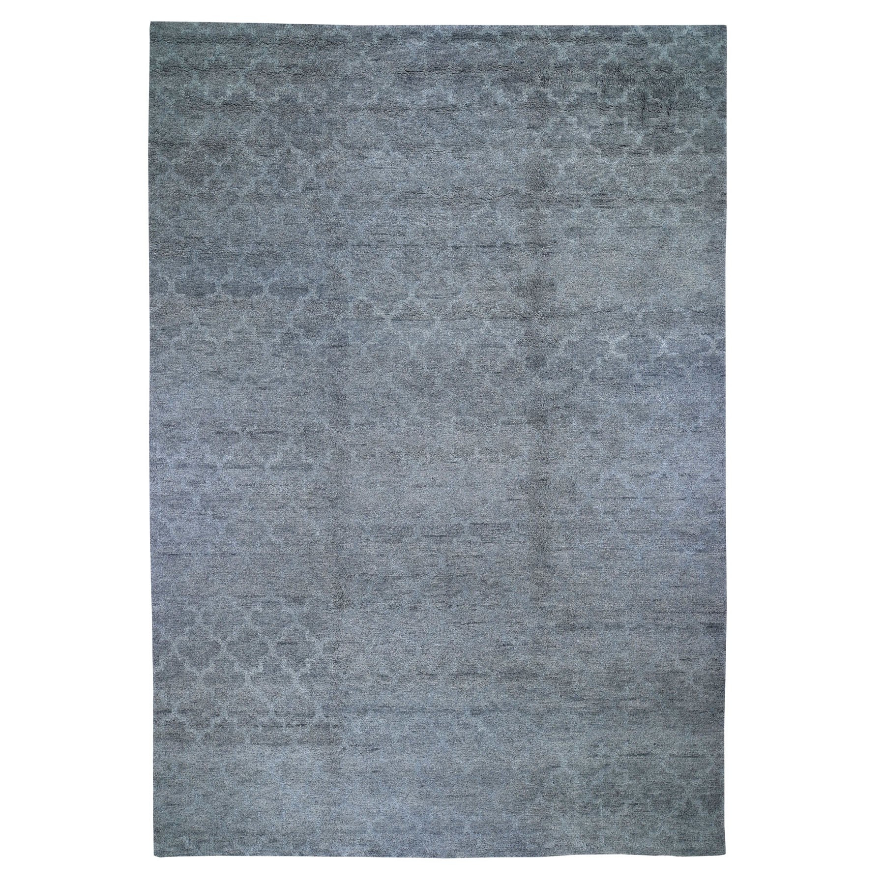 10'X14' Hand Knotted Pure Wool Grey Moroccan Berber Thick And Plush Oriental Rug moad8e97