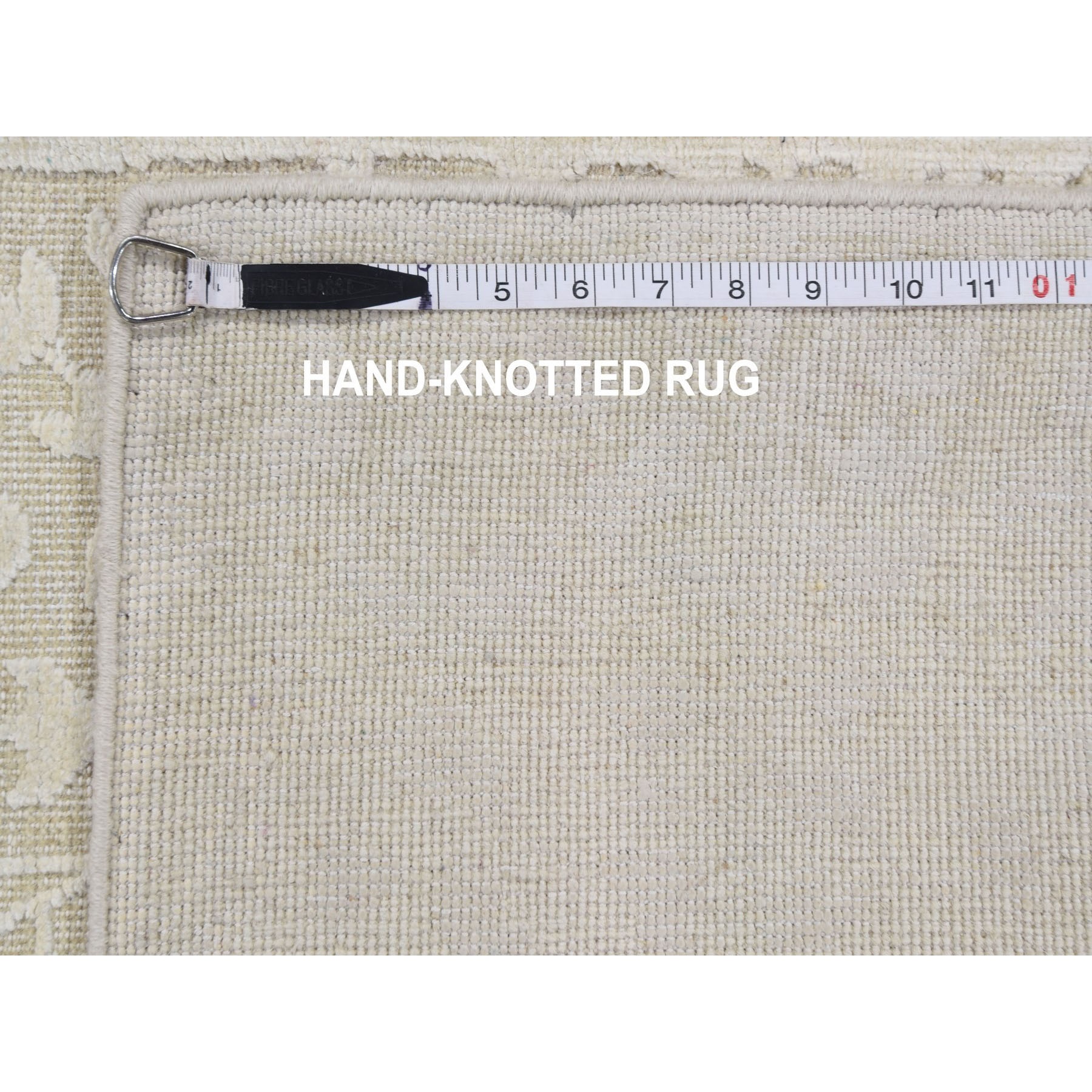 2-5 x6-  Hand knotted Tone on Tone Pure Silk with Textured Wool Runner Oriental Rug 