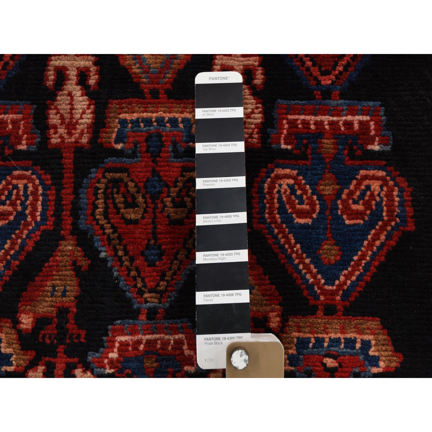 3-6 x16-4  Navy Blue Persian Nahavand Wide Runner Pure Wool Hand Knotted Oriental Rug 