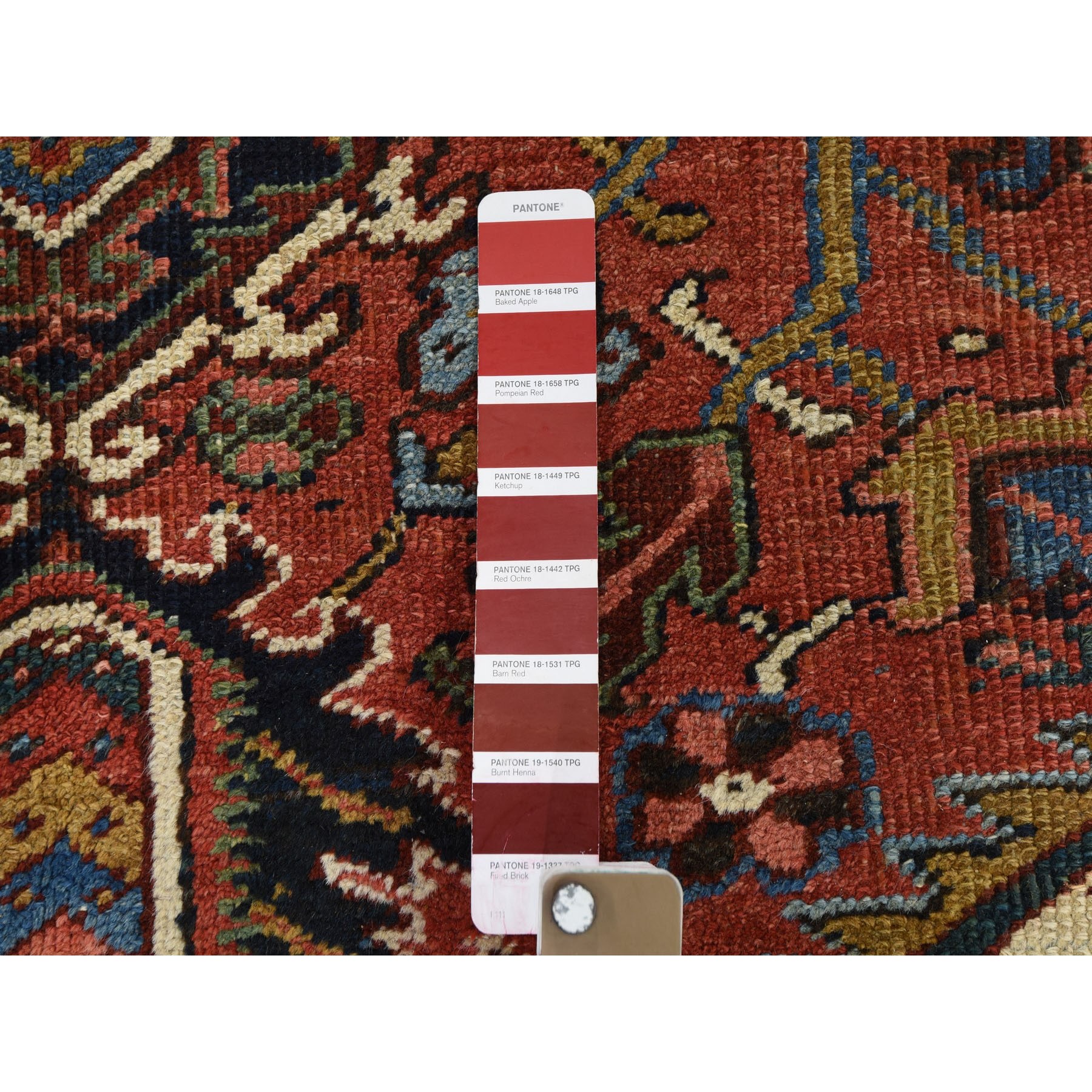 7-10 x8-6  Squarish Red Antique Persian Heriz Good Condition Clean Oriental Rug 