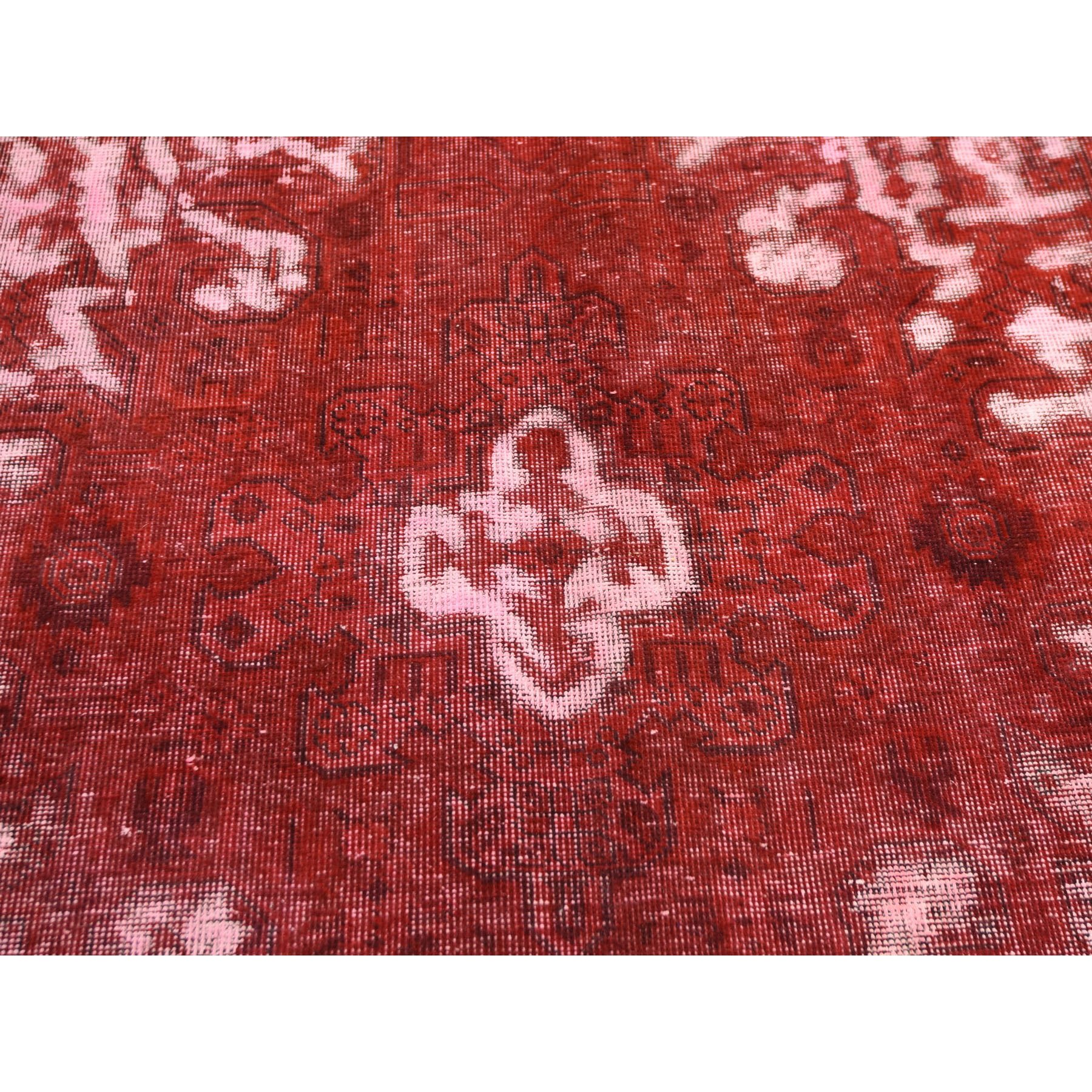 8-x11-2  Overdyed Persian Tabriz Barjasta Hand Knotted Pure Wool Vintage Oriental Rug 