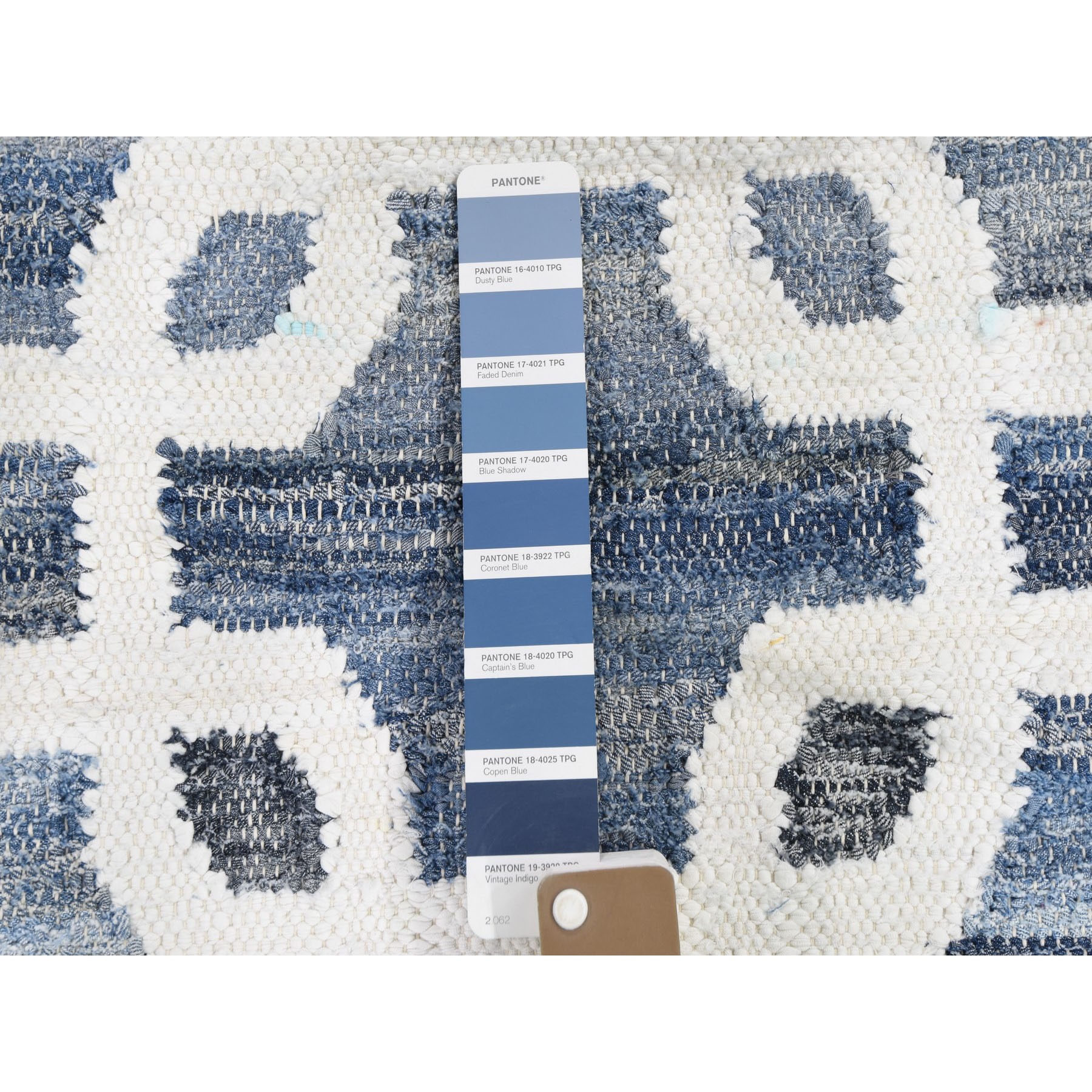 9-x12- Denim Blue Kilim Cotton and Jeans Hand Woven Rug  
