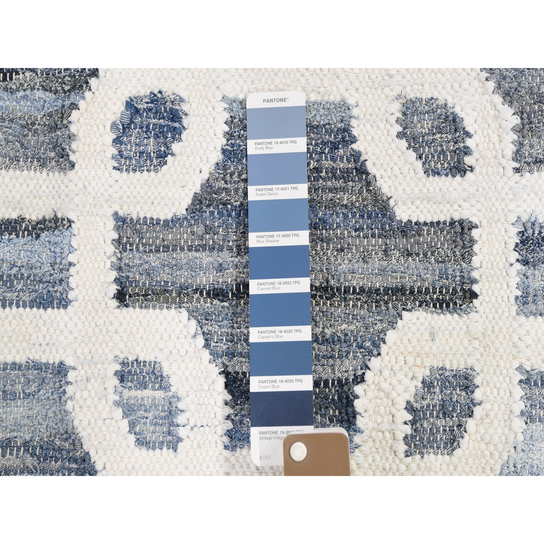 9-x12- Denim Blue Kilim Cotton and Jeans Hand Woven Rug 