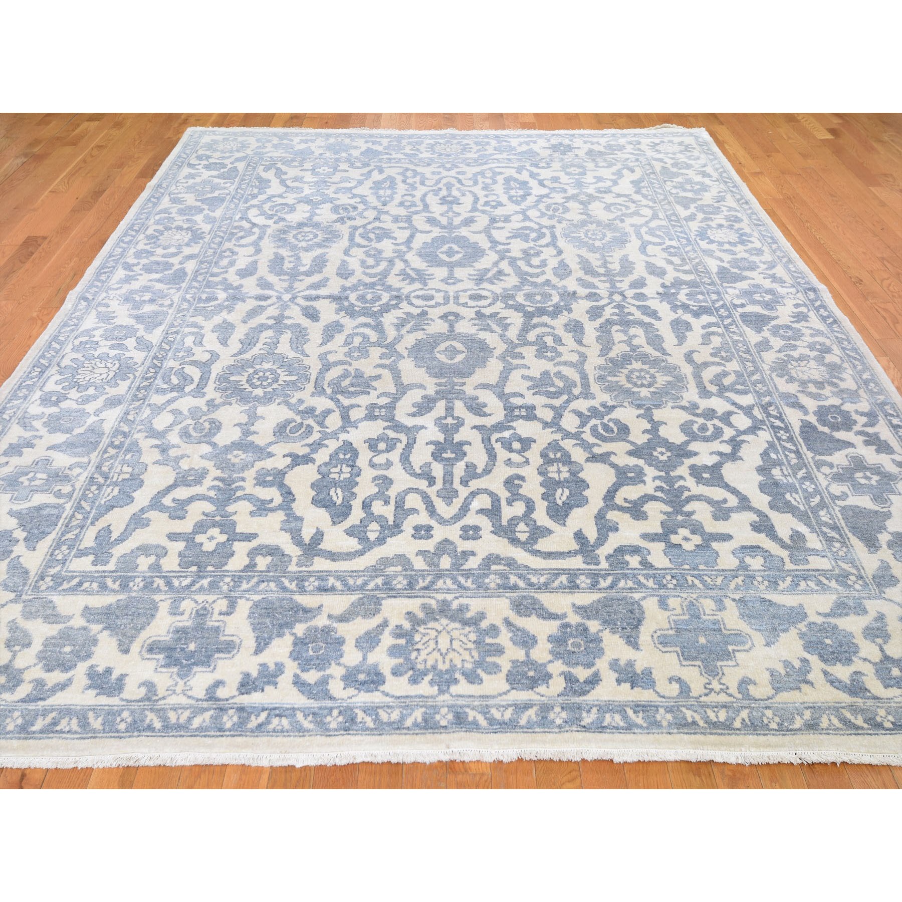 8-10 x12- Tone on Tone Art Silk Hand-Knotted Oushak Oriental Rug 