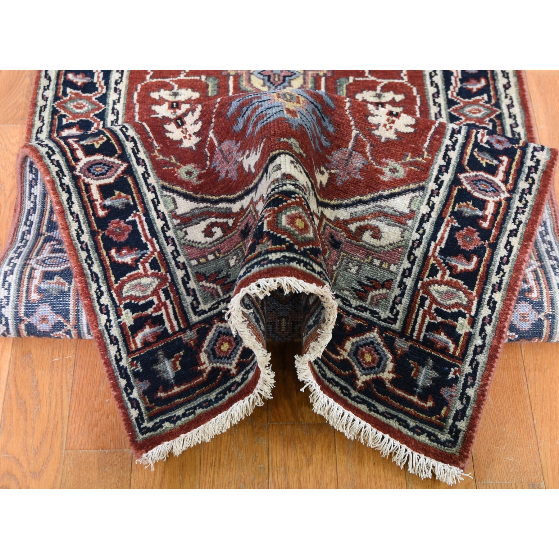2-6 x26- Red Heriz Revival Pure Wool Hand Knotted XL Runner Oriental Rug 