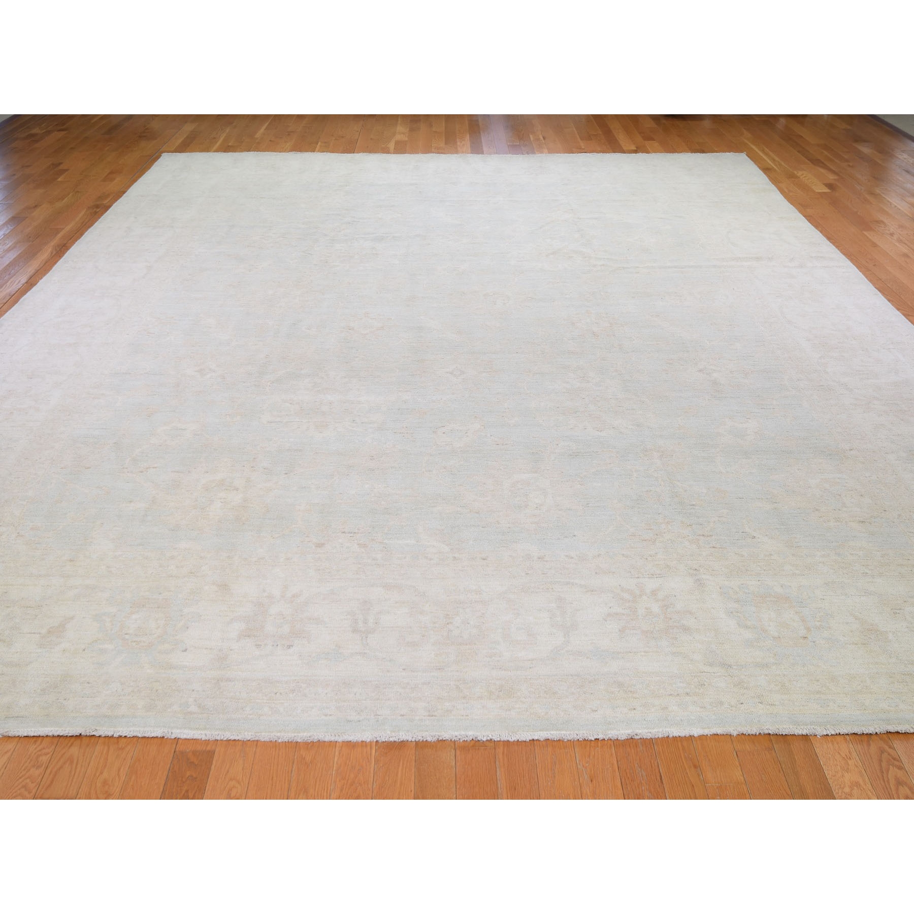 11-10 x15- Oversized White Wash Peshawar Hand Knotted Pure Wool Oriental Rug 
