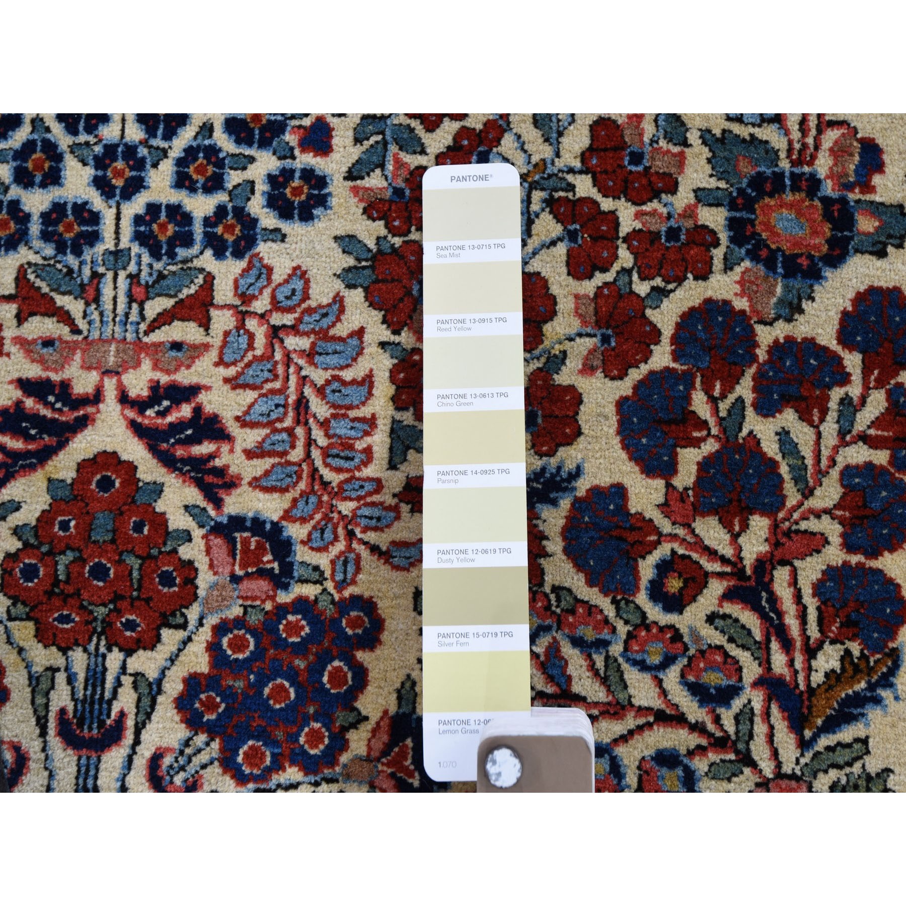 4'4"x6'9" Beige One From A Pair Antique Persian Kashan Exc Cond Clean And Soft Hand Knotted Pure Wool Oriental Rug Sh48698