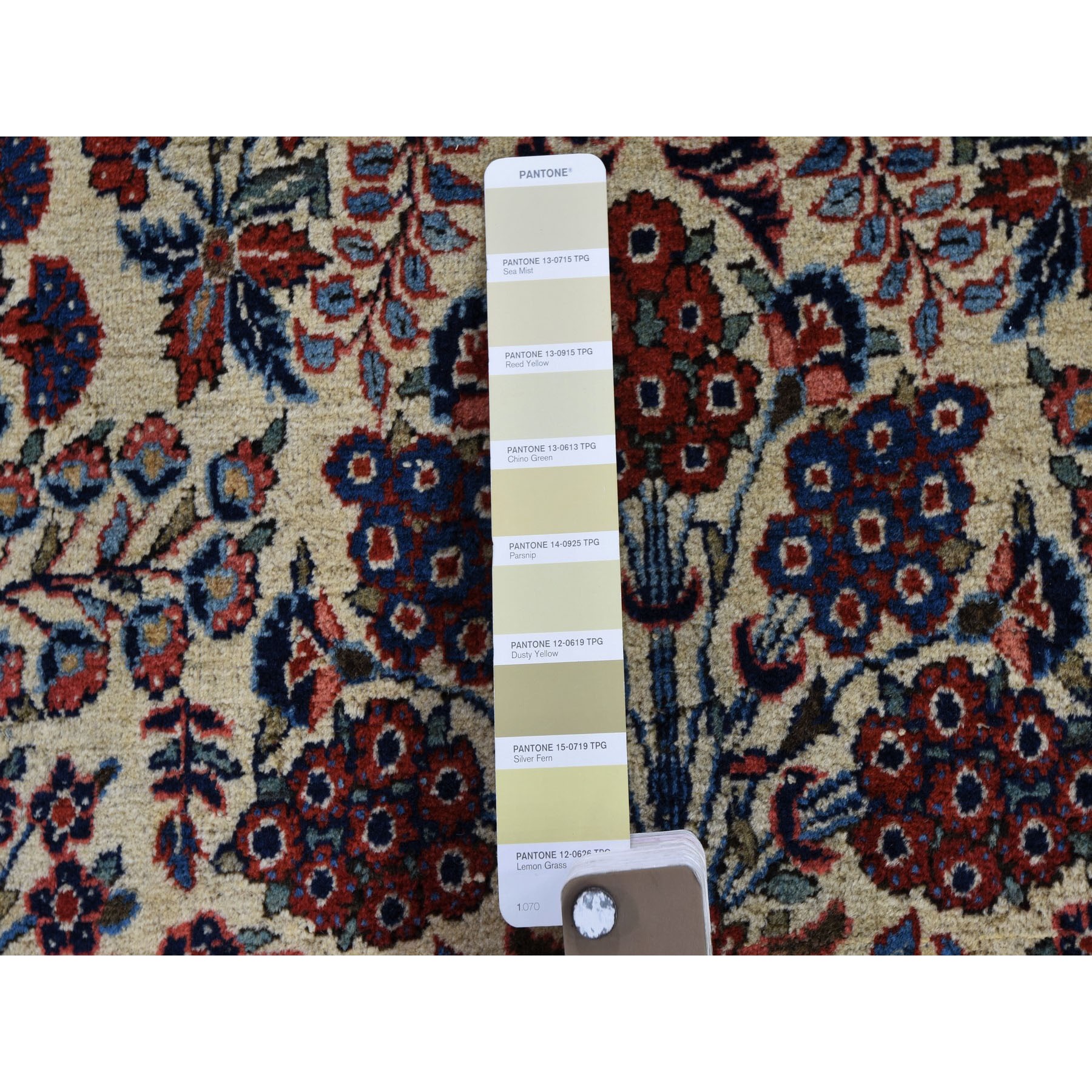 4'4"x6'9" Beige One From A Pair Antique Persian Kashan Exc Cond Clean And Soft Hand Knotted Pure Wool Oriental Rug Sh48701