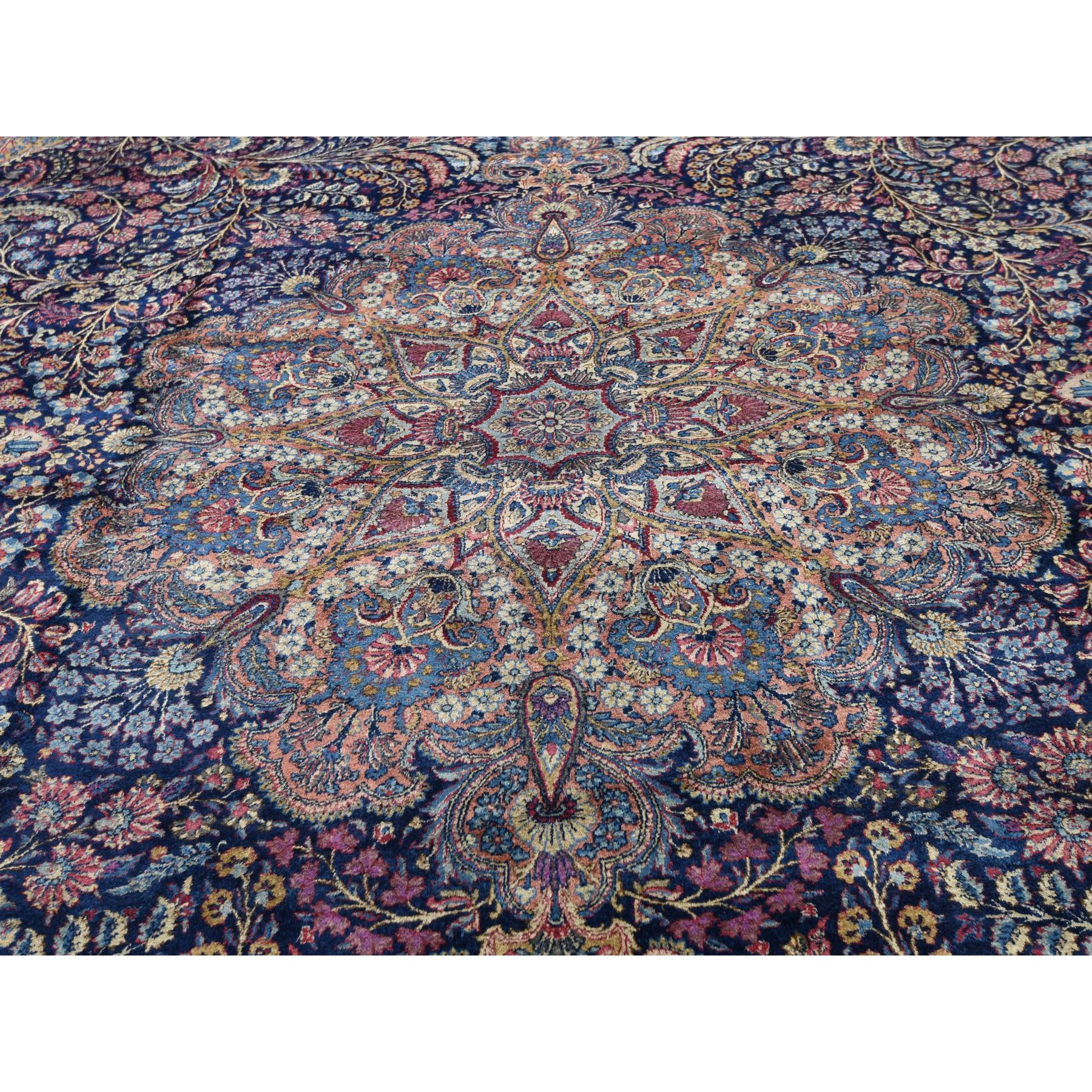 13-4 x19-7  Oversized Antique Persian Kerman Full Pile And Soft Hand Knotted Oriental Rug 