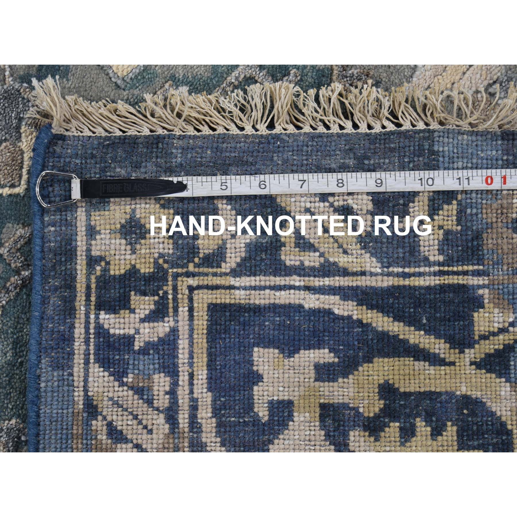 9-10 x13-10  Broken Persian Heriz All Over Design Wool And Silk Hand Knotted Oriental Rug 