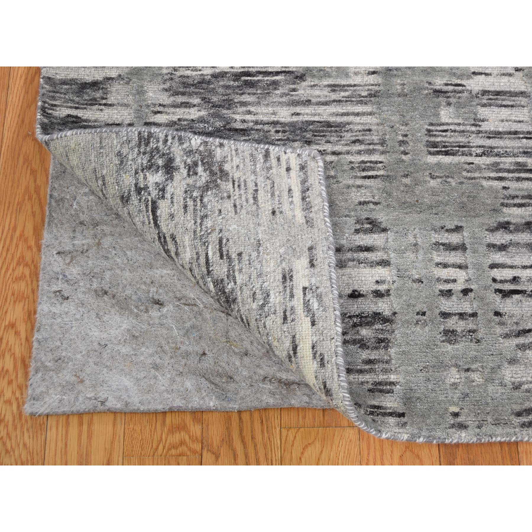 9-x11-9  Gray Hand Spun Undyed Natural Wool Modern Hand-Knotted Oriental Rug 