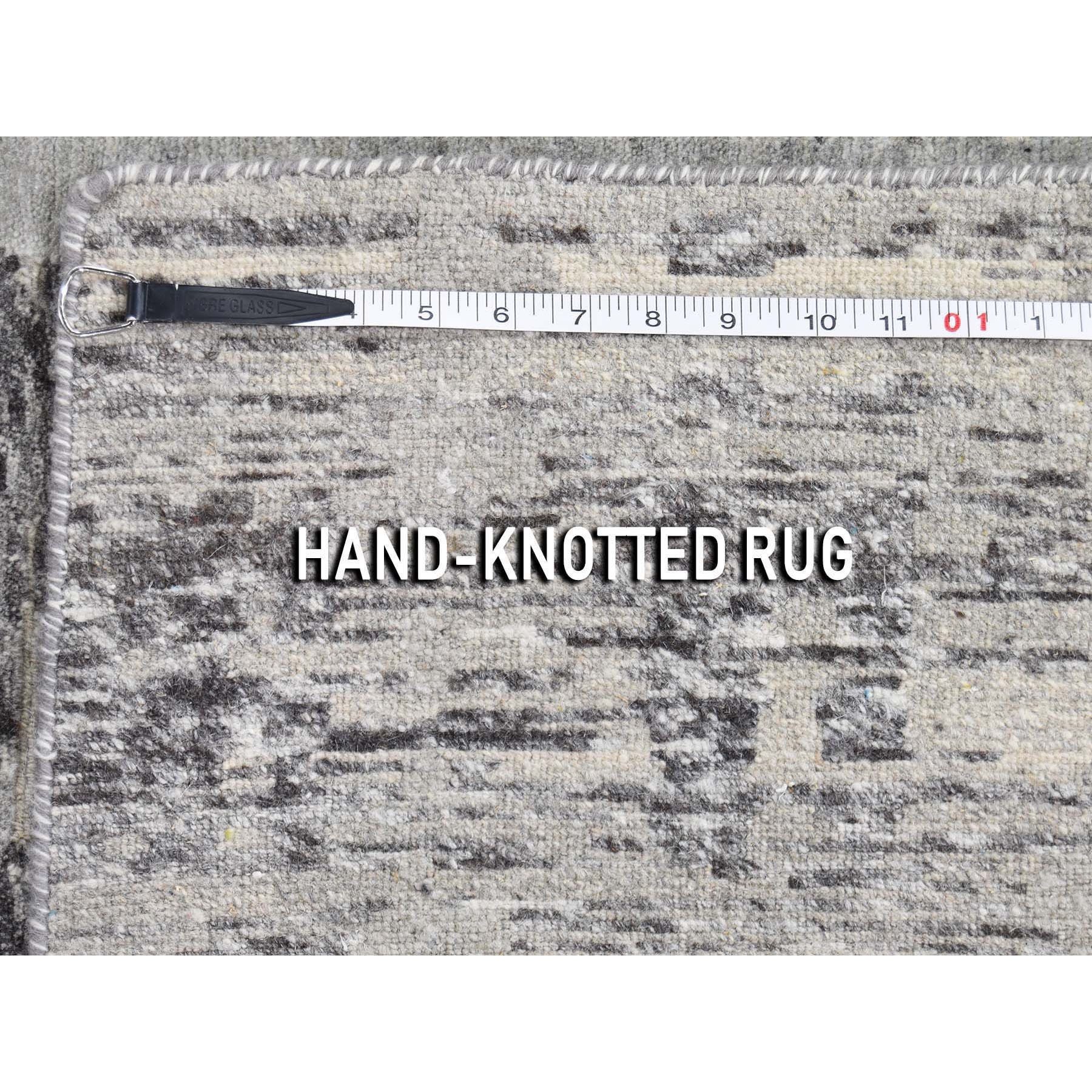 9-x11-9  Gray Hand Spun Undyed Natural Wool Modern Hand-Knotted Oriental Rug 