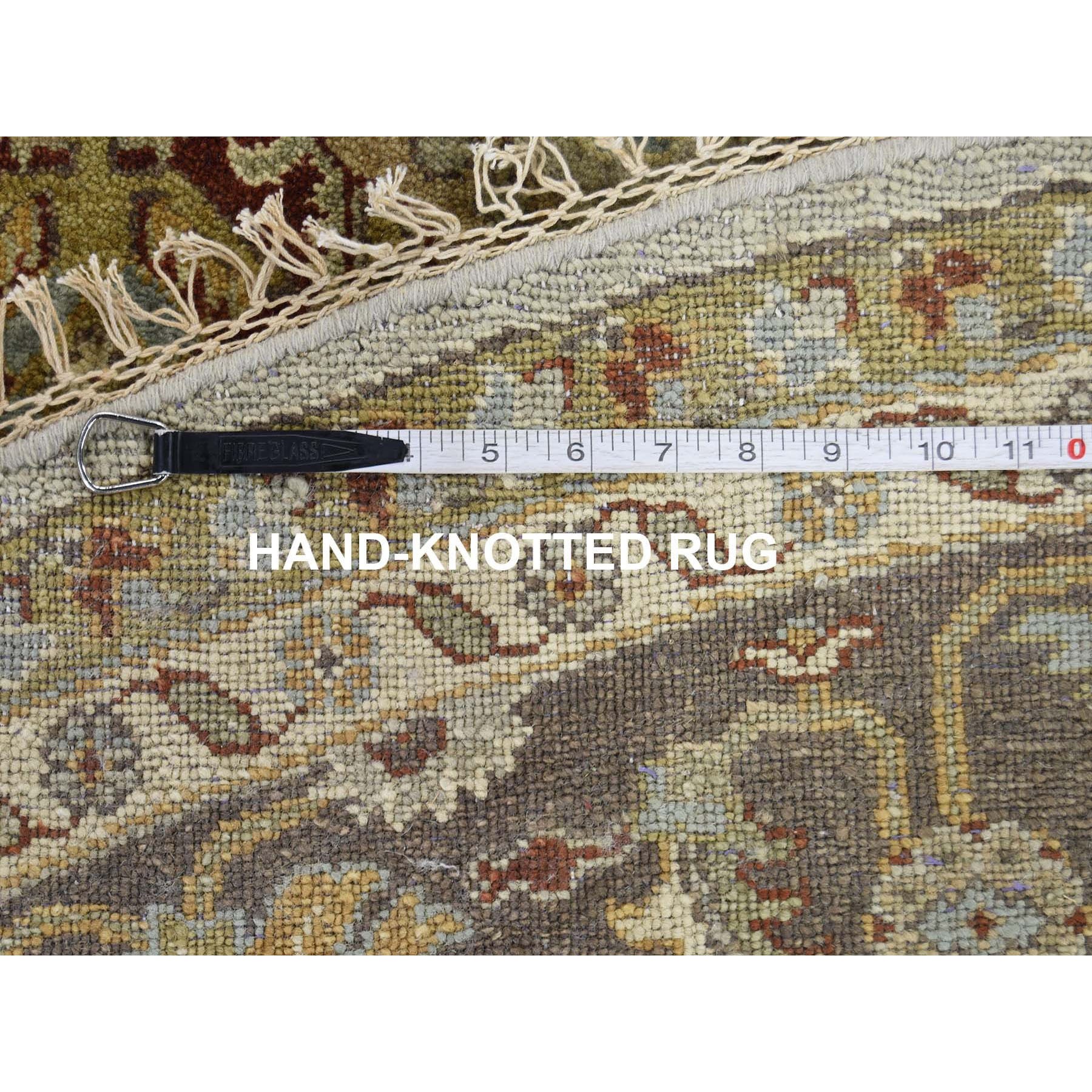 10-x10- Hand Knotted Gray Karajeh Design Pure Wool Round Oriental Rug 
