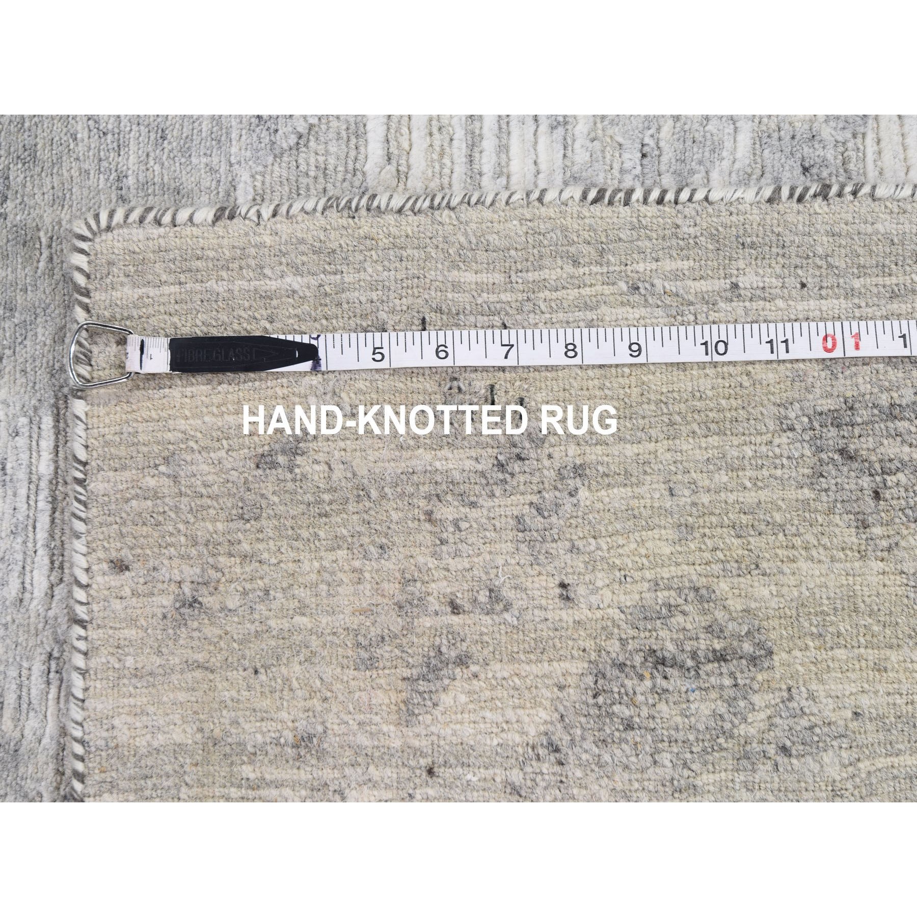 6-x9- Silver Hand Spun Undyed Natural Wool Modern Hand Knotted Oriental Rug 