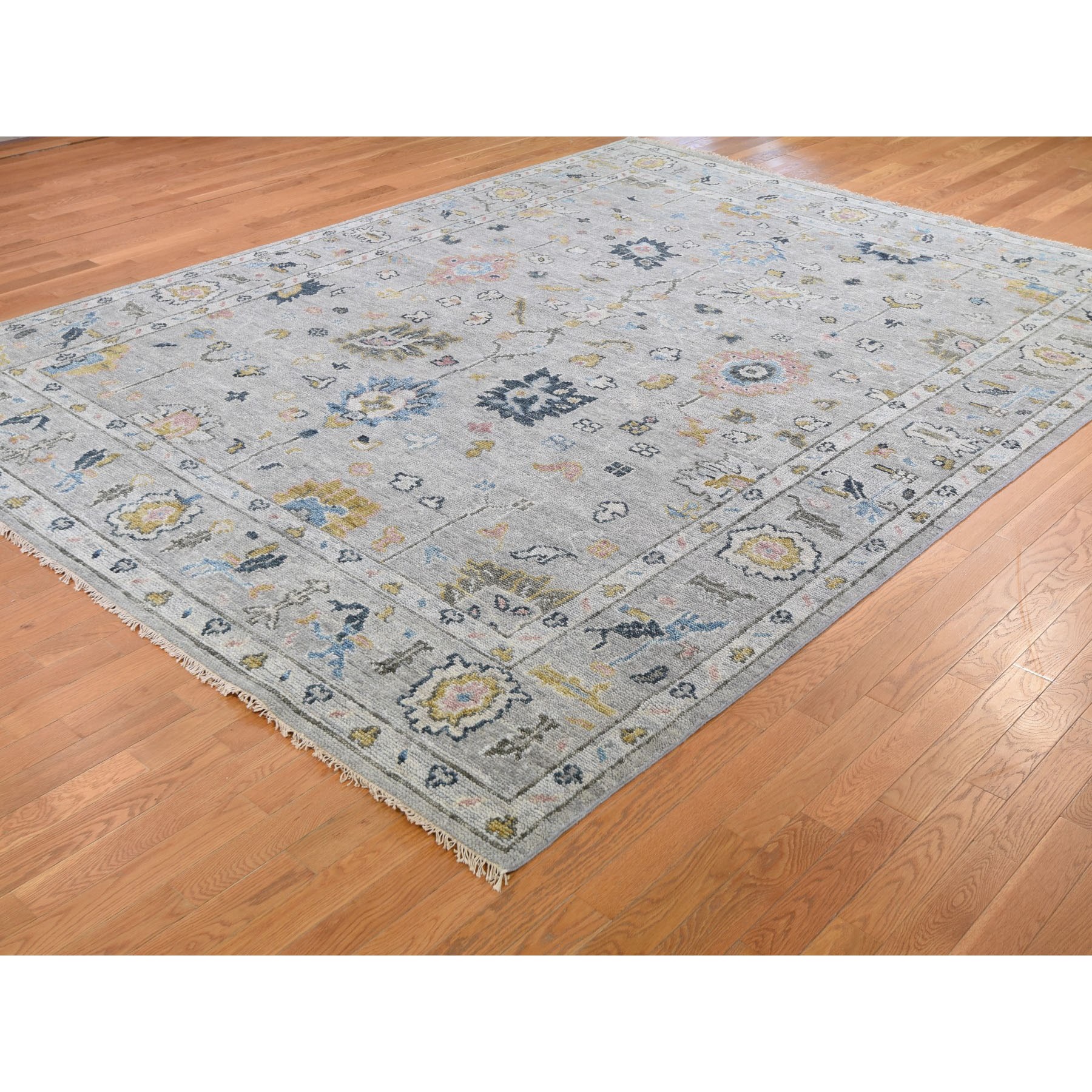 9-x12- Gray Supple Collection Oushak Design Hand Knotted Oriental Rug 