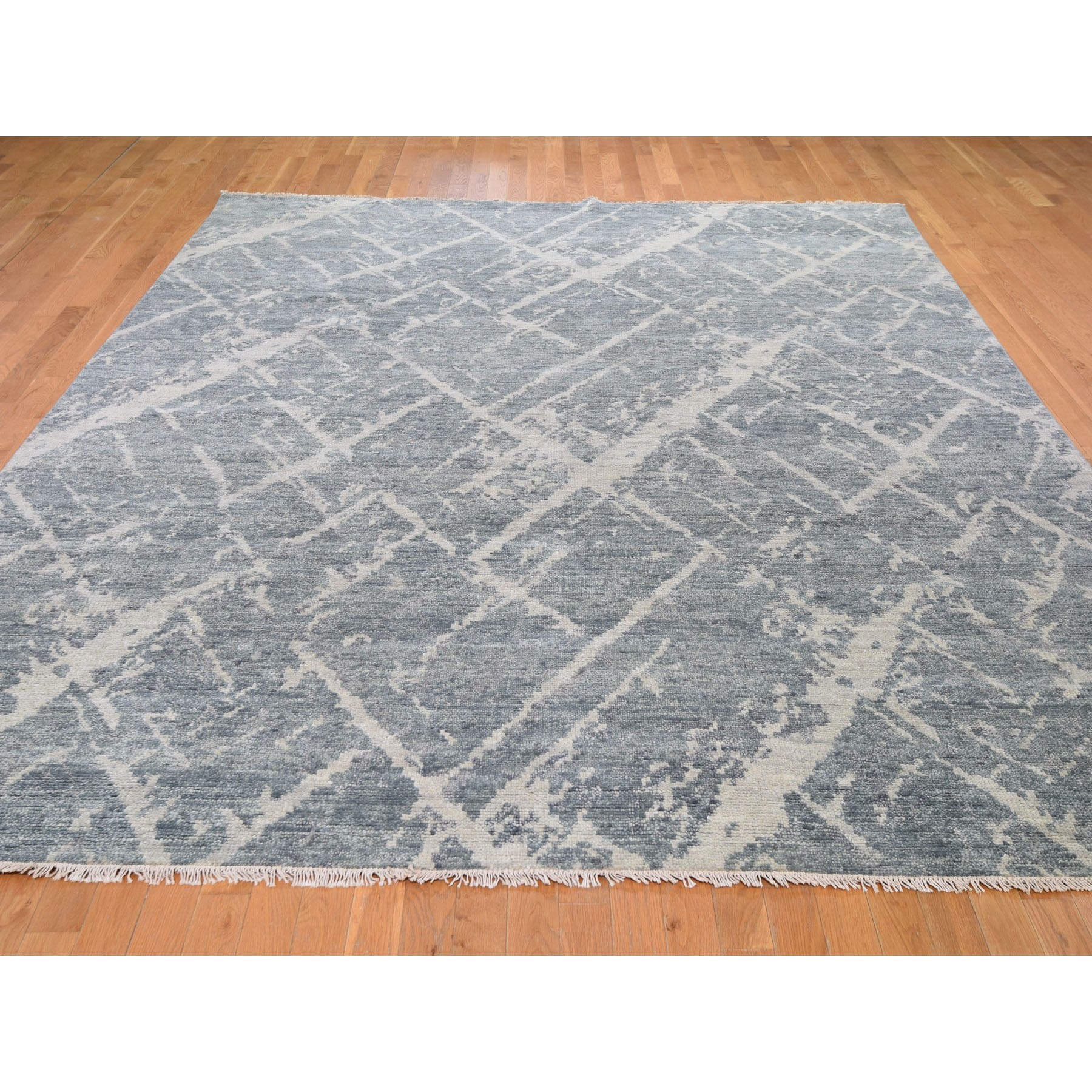 9-1 x12- Gray Supple Collection Modern Design Hand Knotted Oriental Rug 