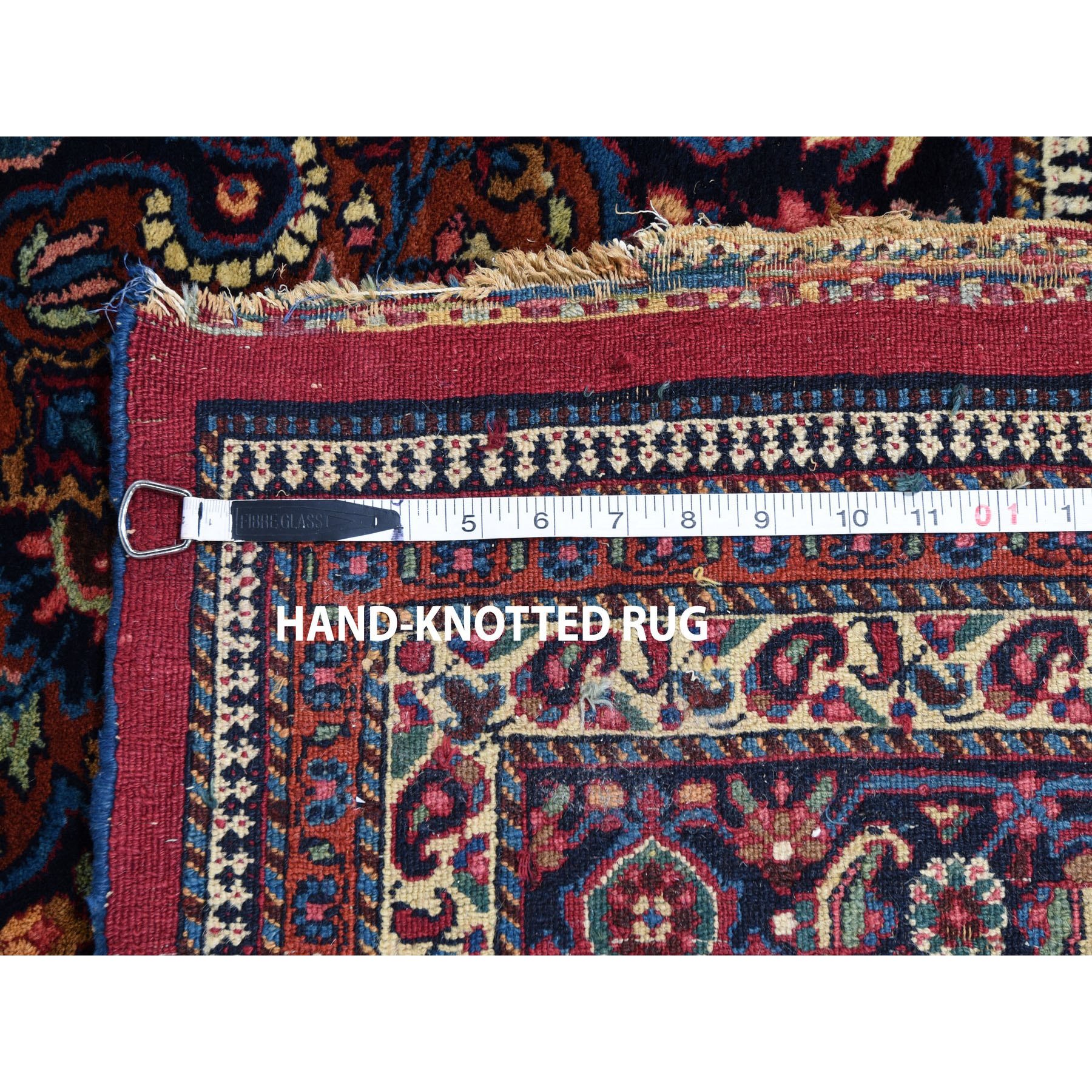 13-x19-2  Oversized Antique Persian Mashad Signed Full Pile And Soft Hand Knotted Oriental Rug 