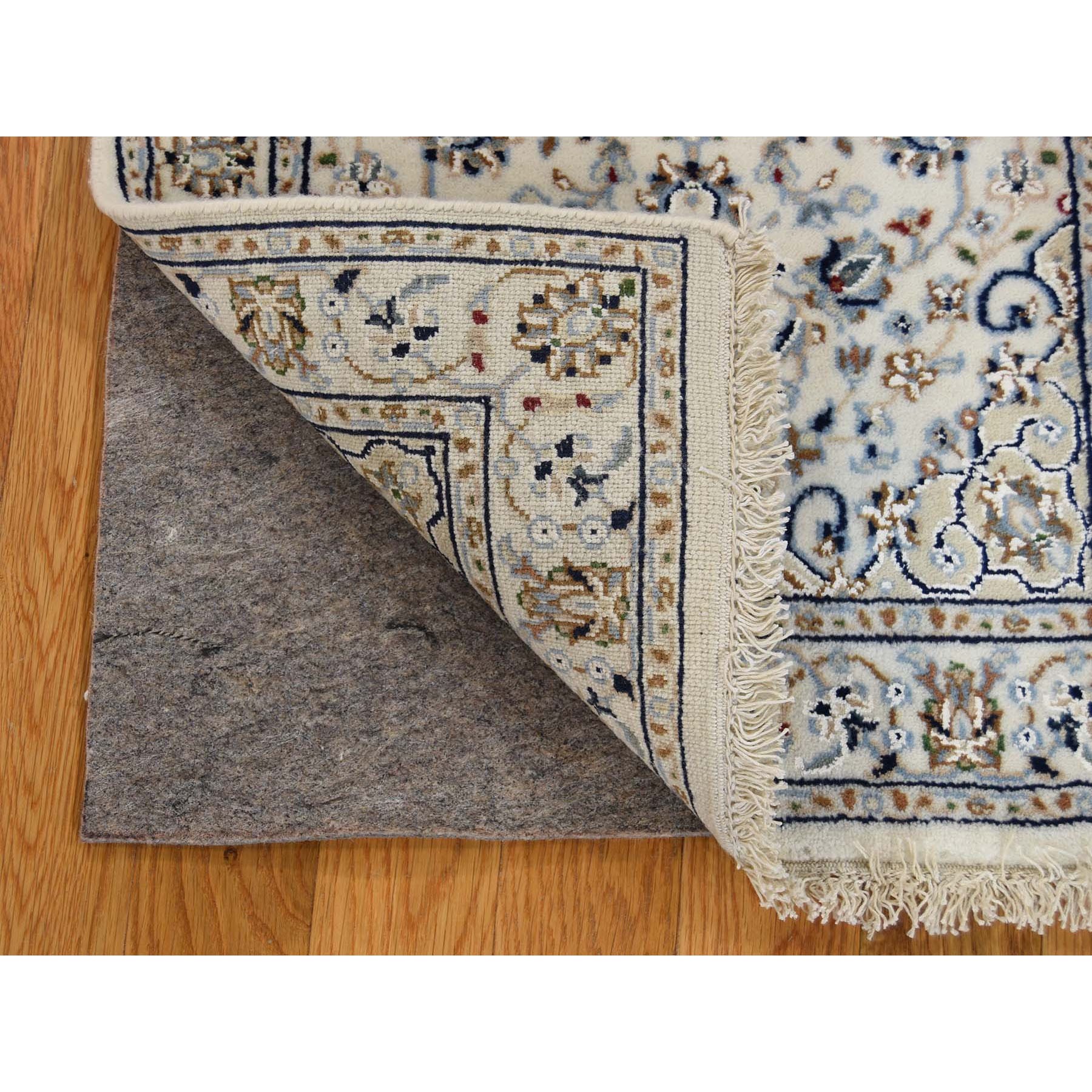 2-x3-1  Ivory Nain Wool And Silk 250 KPSI Hand Knotted Oriental Rug 