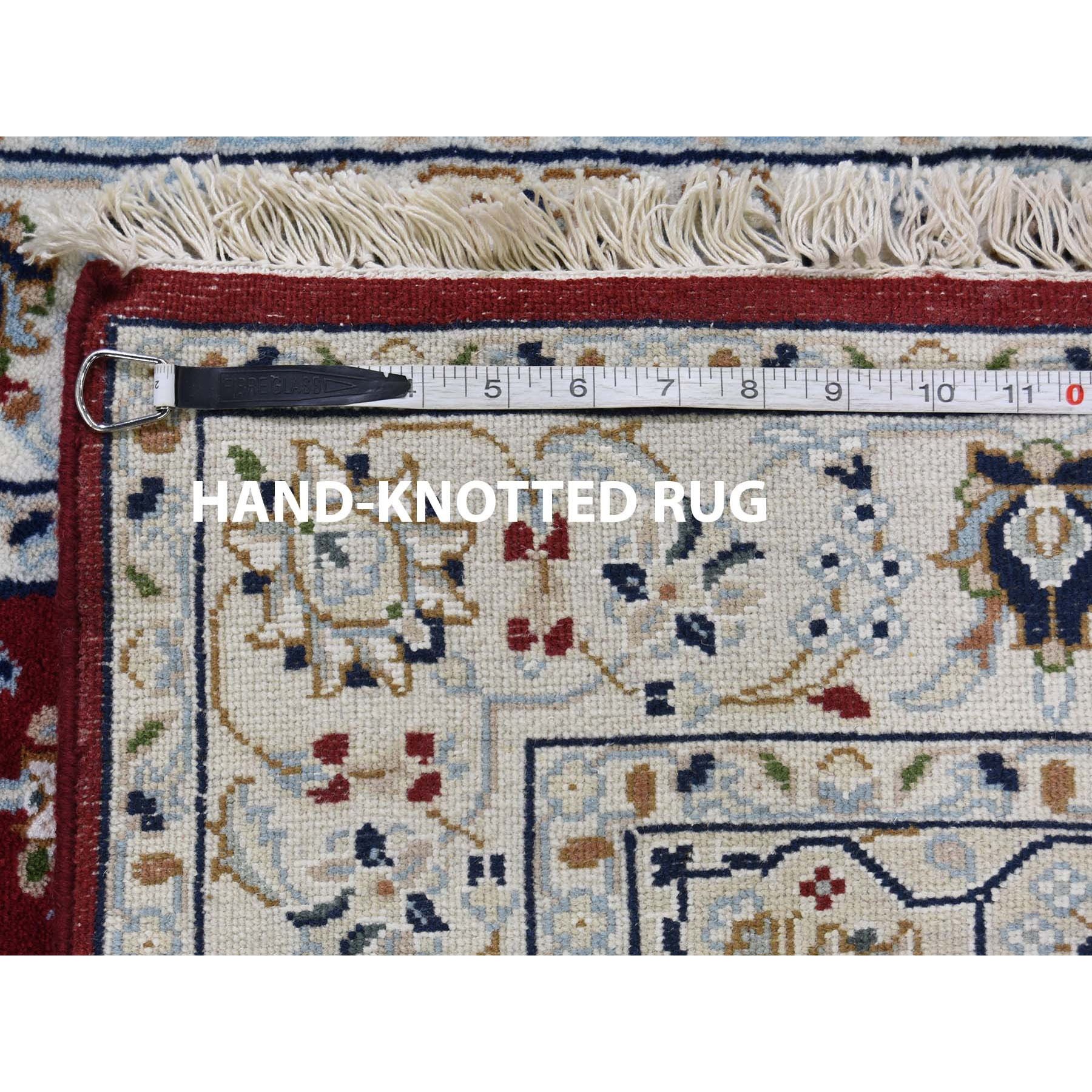 3-2 x5-4  Red Nain Wool And Silk 250 KPSI Hand Knotted Oriental Rug 