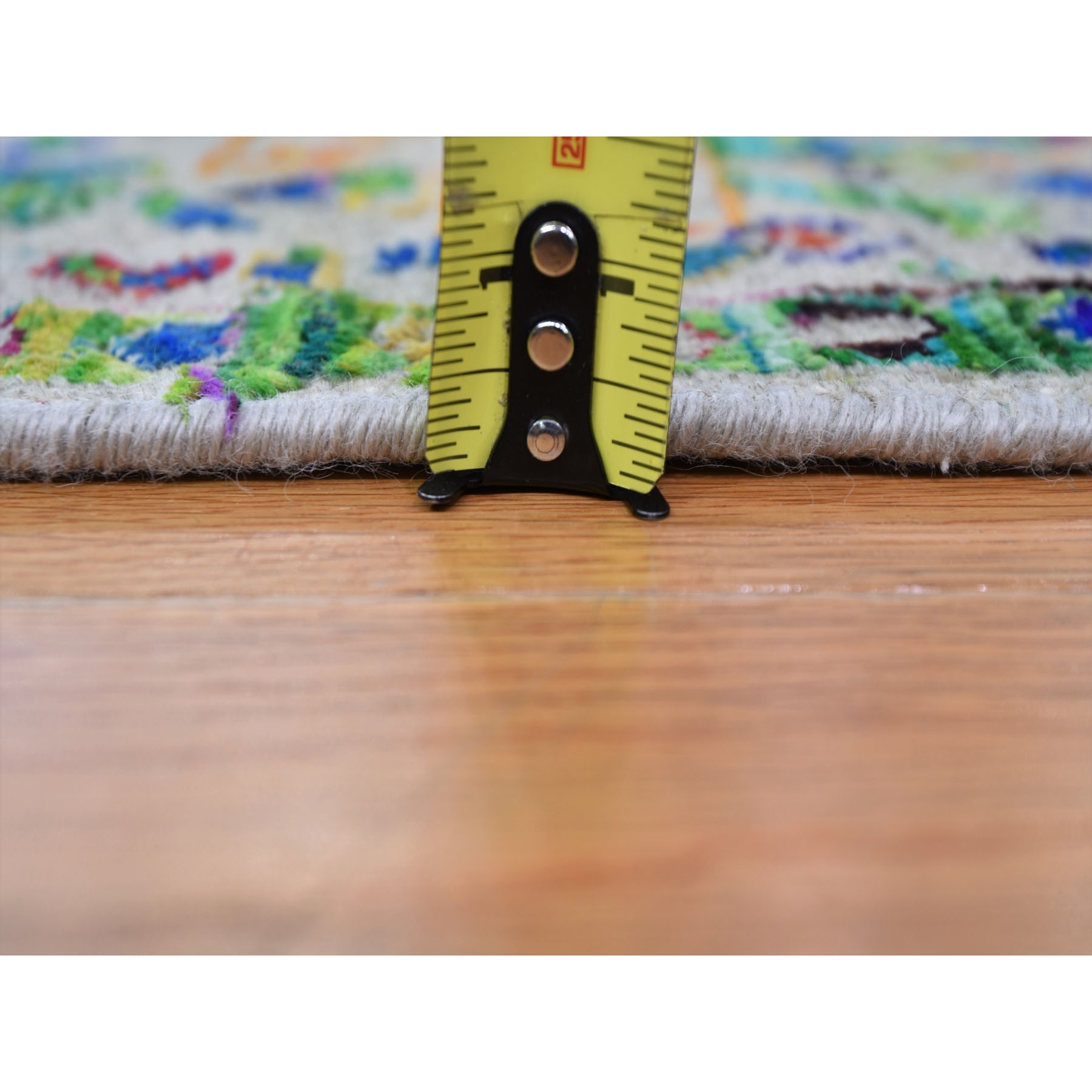 8-1 x10-1  Colorful Sari Silk Mamluk Design Hand Knotted Oriental Rug 