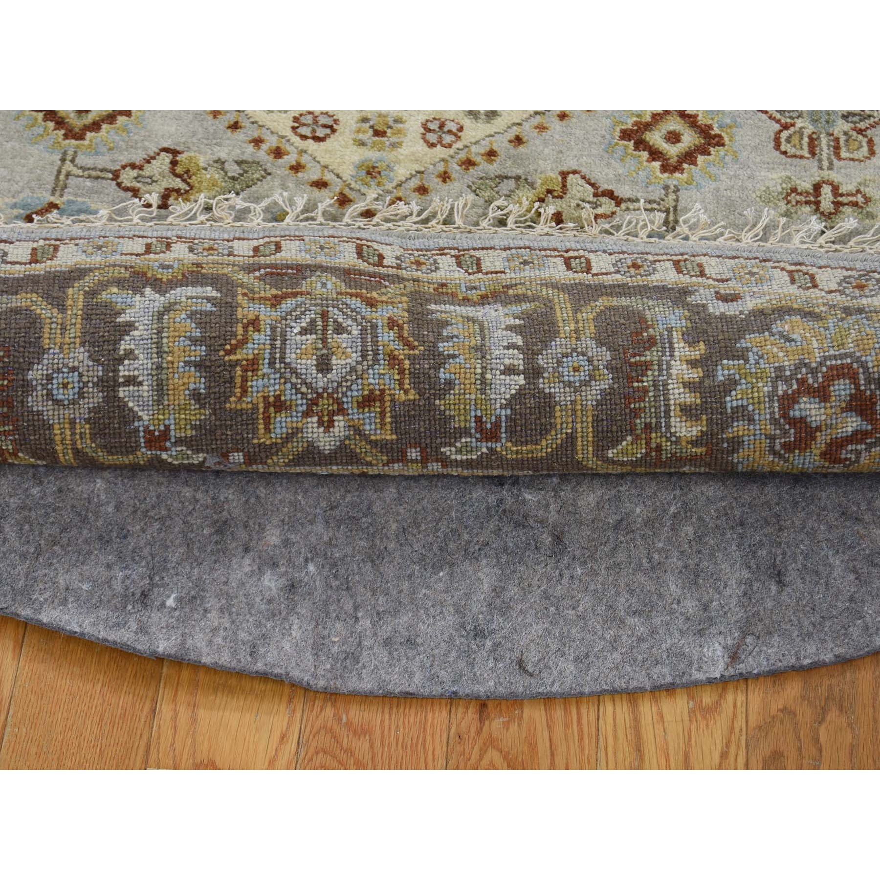 7-3 x7-3  Gray Karajeh Design Pure Wool Round Hand Knotted Oriental Rug 
