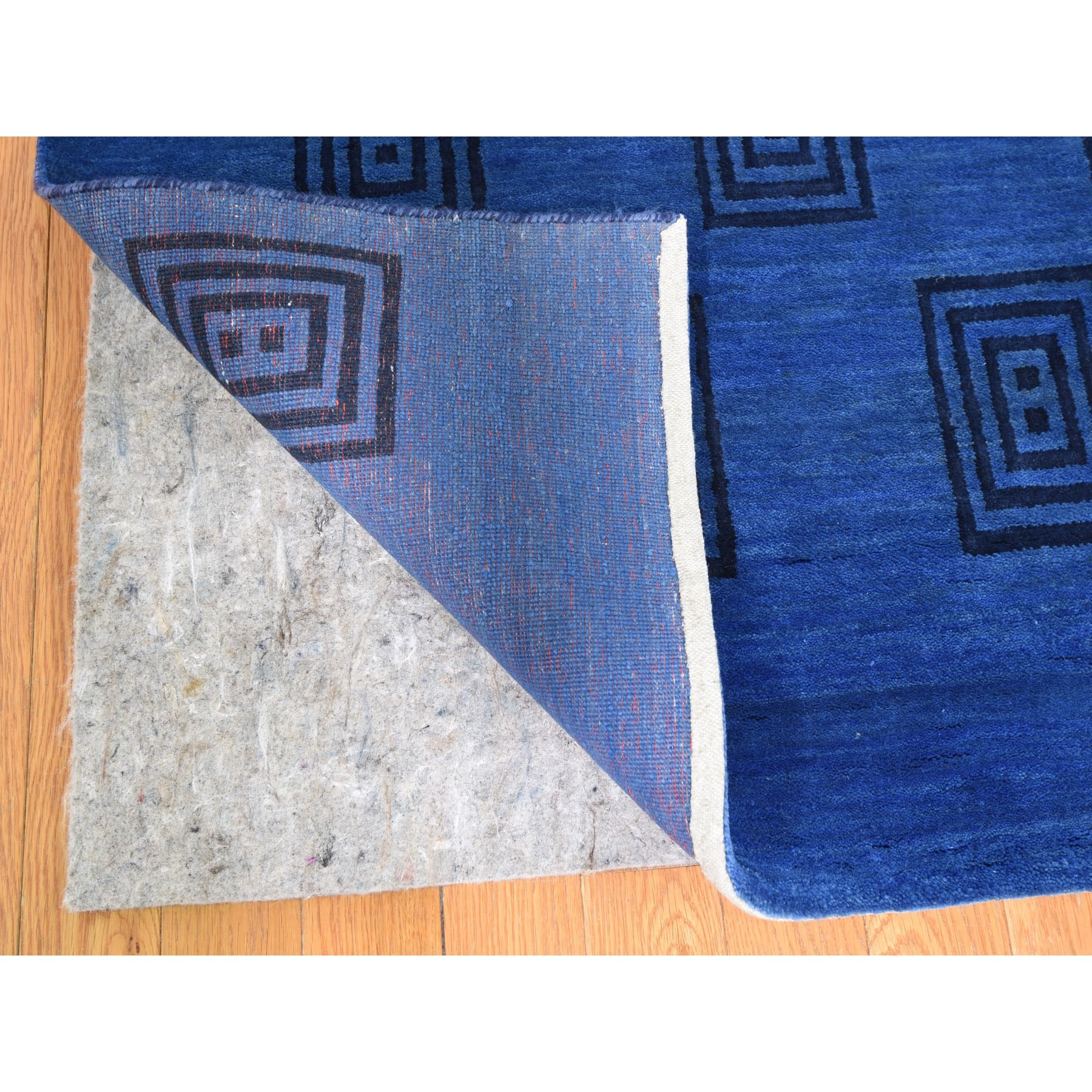 9-x12-4  Blue Pure Wool Lori Buft Gabbeh Thick And Plush Hand Knotted Oriental Rug 