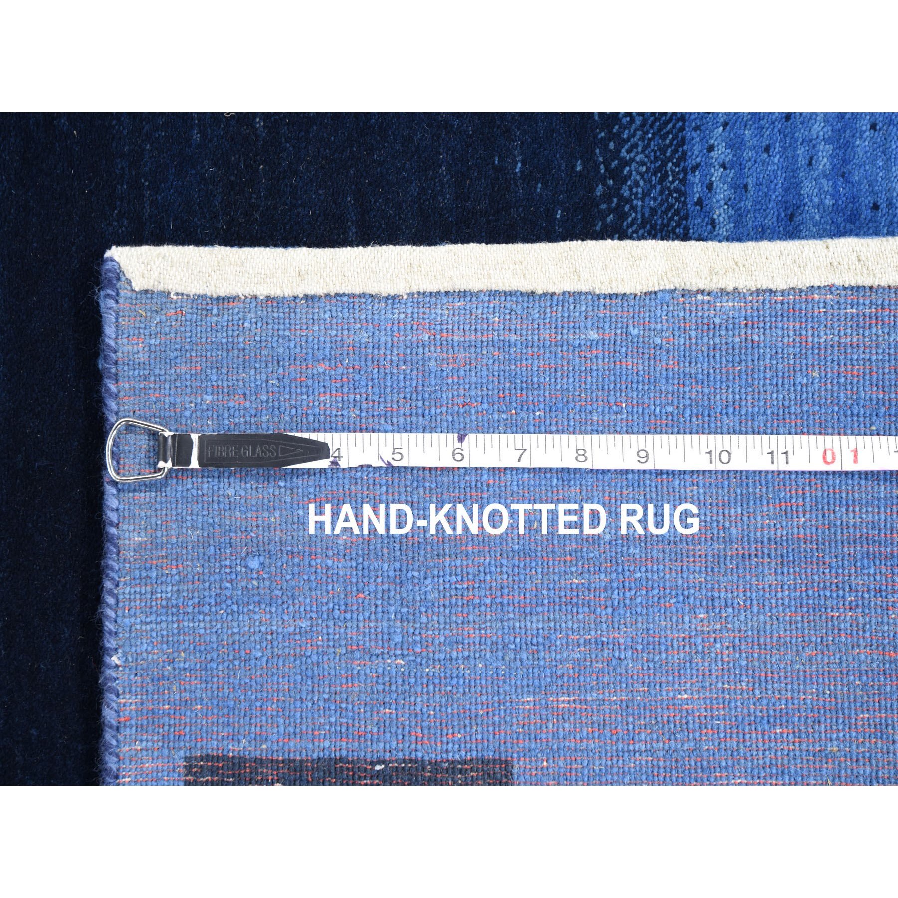 9-x12-4  Blue Pure Wool Lori Buft Gabbeh Thick And Plush Hand Knotted Oriental Rug 