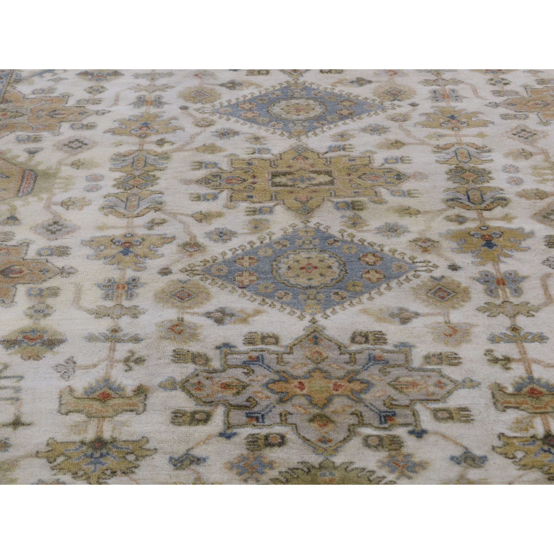 5-x6-10  Ivory Karajeh Design Pure Wool Hand Knotted Oriental Rug 