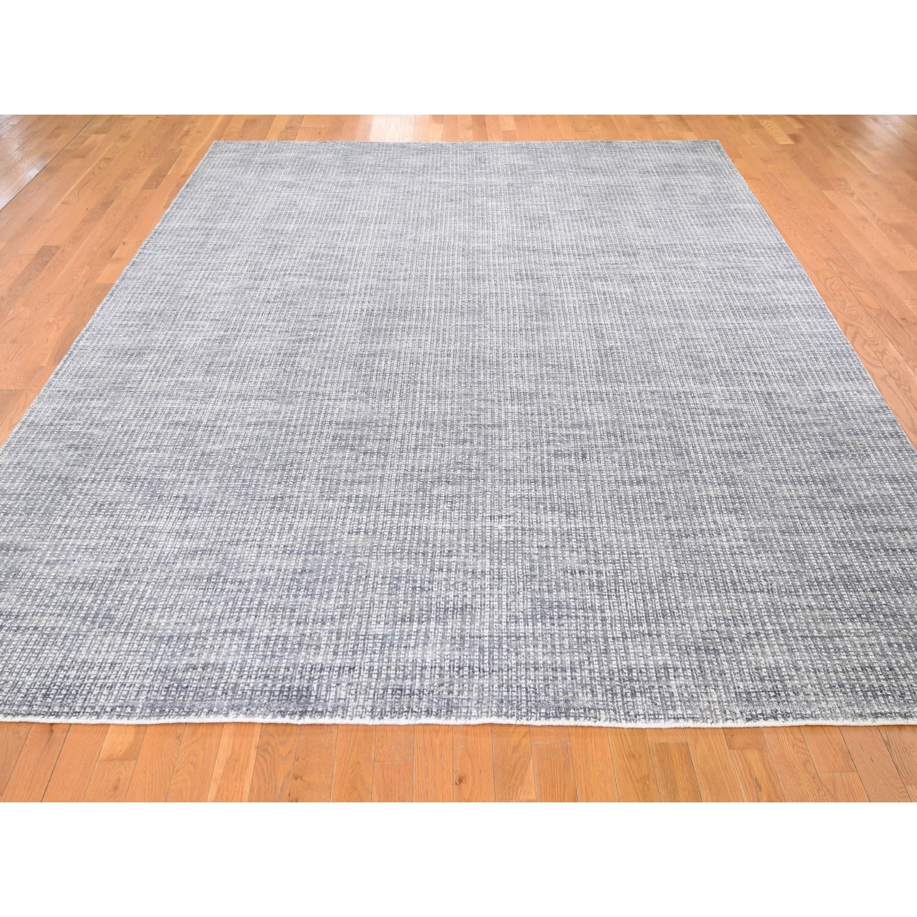 9-1 x12-1  Gray Wool And Silk Modern Hand Loomed Oriental Rug 