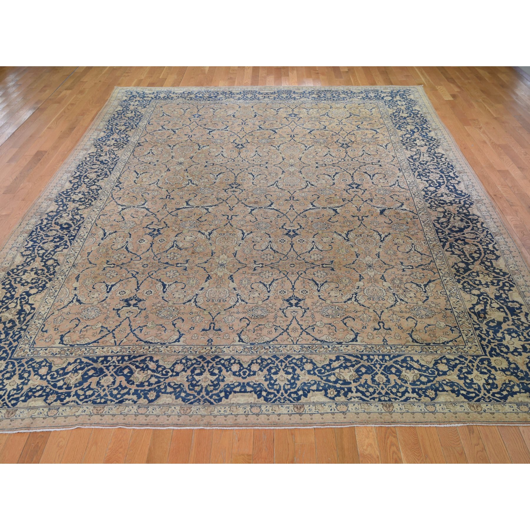 10-4 x14- Antique Persian Tabriz All Over Arabesque Motifs Hand Knotted Oriental Rug 