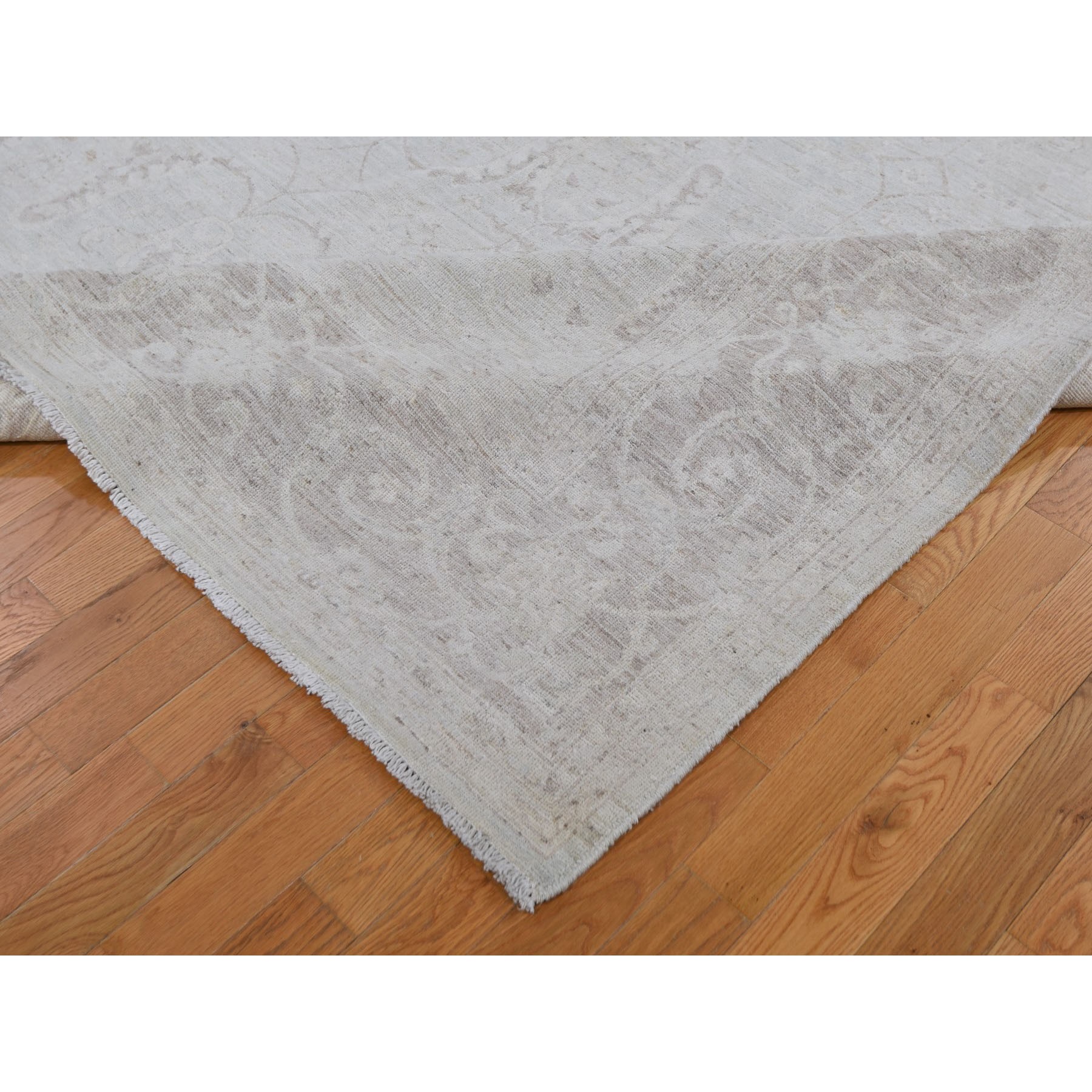 8-1 x9-9  Pure Wool Silver Wash Oushak Hand Knotted Oriental Rug 