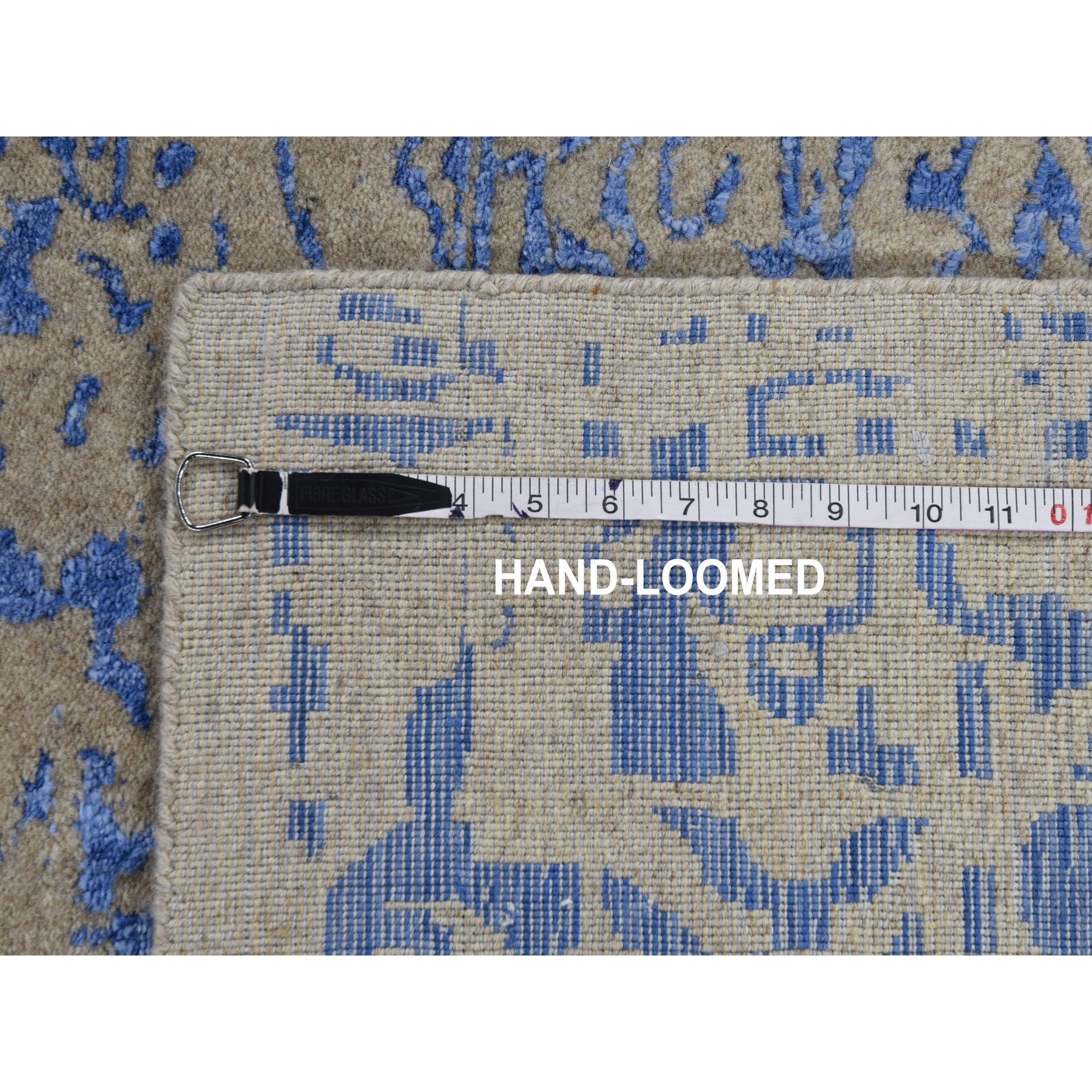 8-10 x11-10  Gray Hand Loomed Wool And Art Silk Mamluk Design Oriental Rug 
