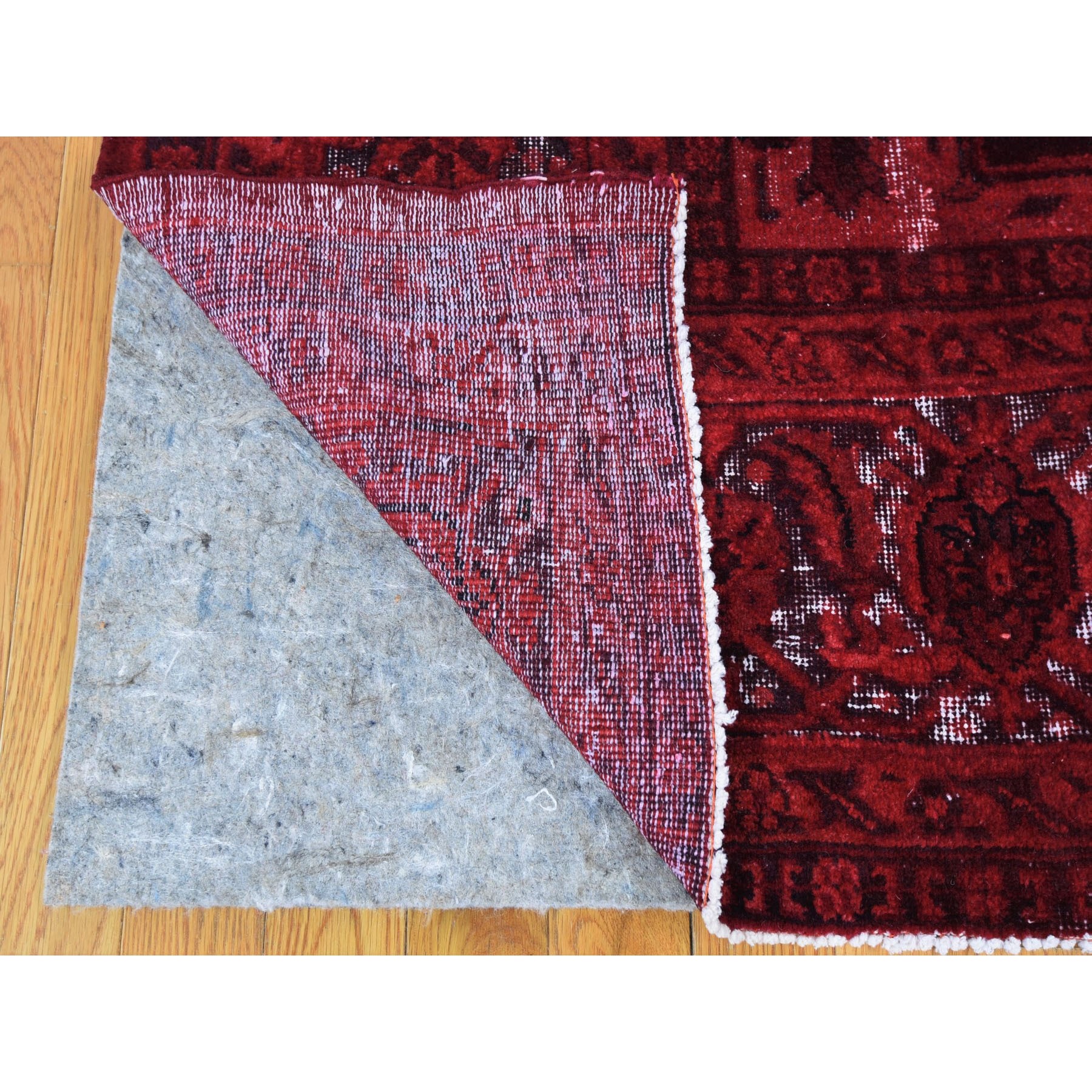 8-x11-8  Red Overdyed Turkish Heriz Hi-Lo Wool Hand Knotted Oriental Rug 