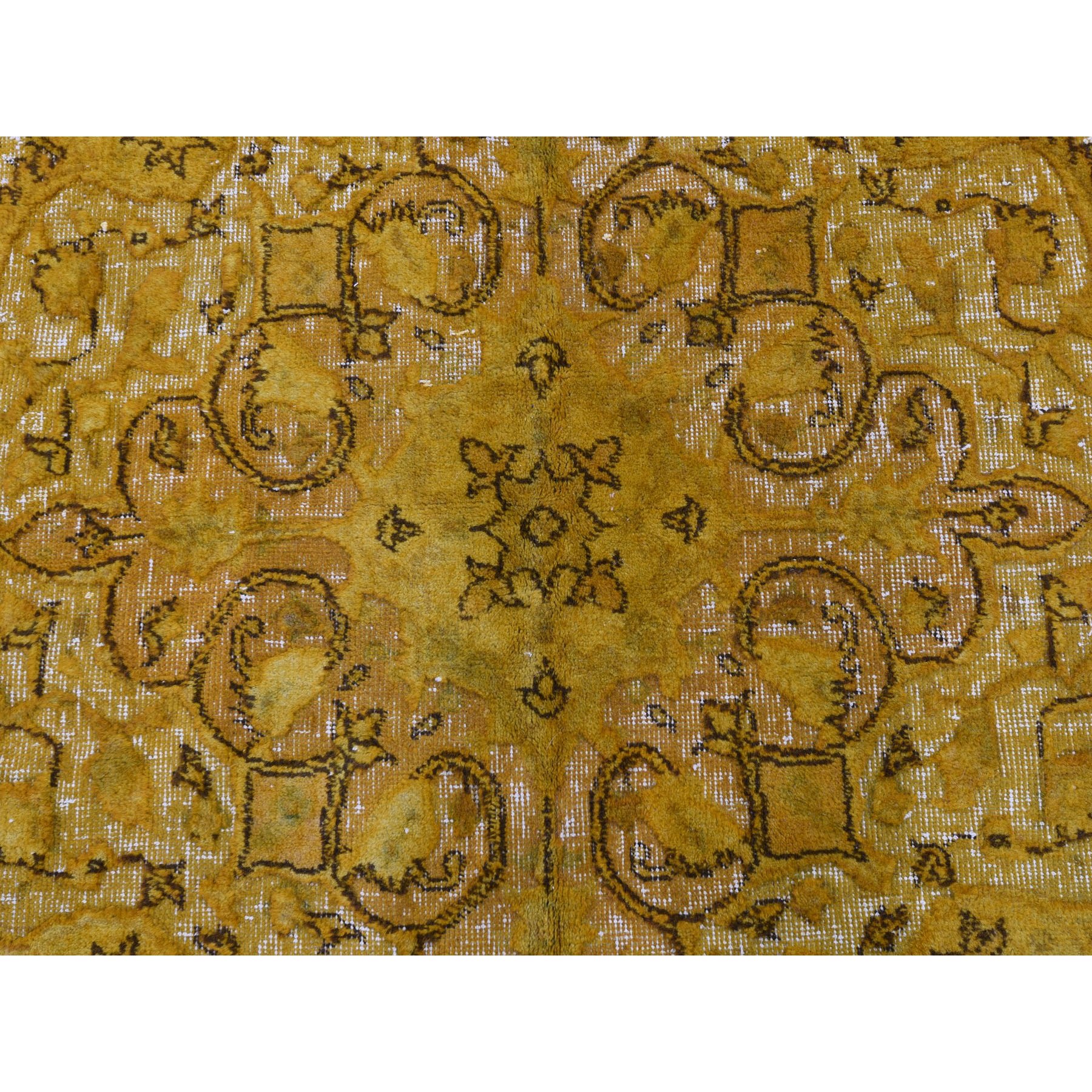 8-6 x12-3  Yellow Overdyed Turkish Sivas Hi-Lo Pile Pure Wool Hand Knotted Oriental Rug 