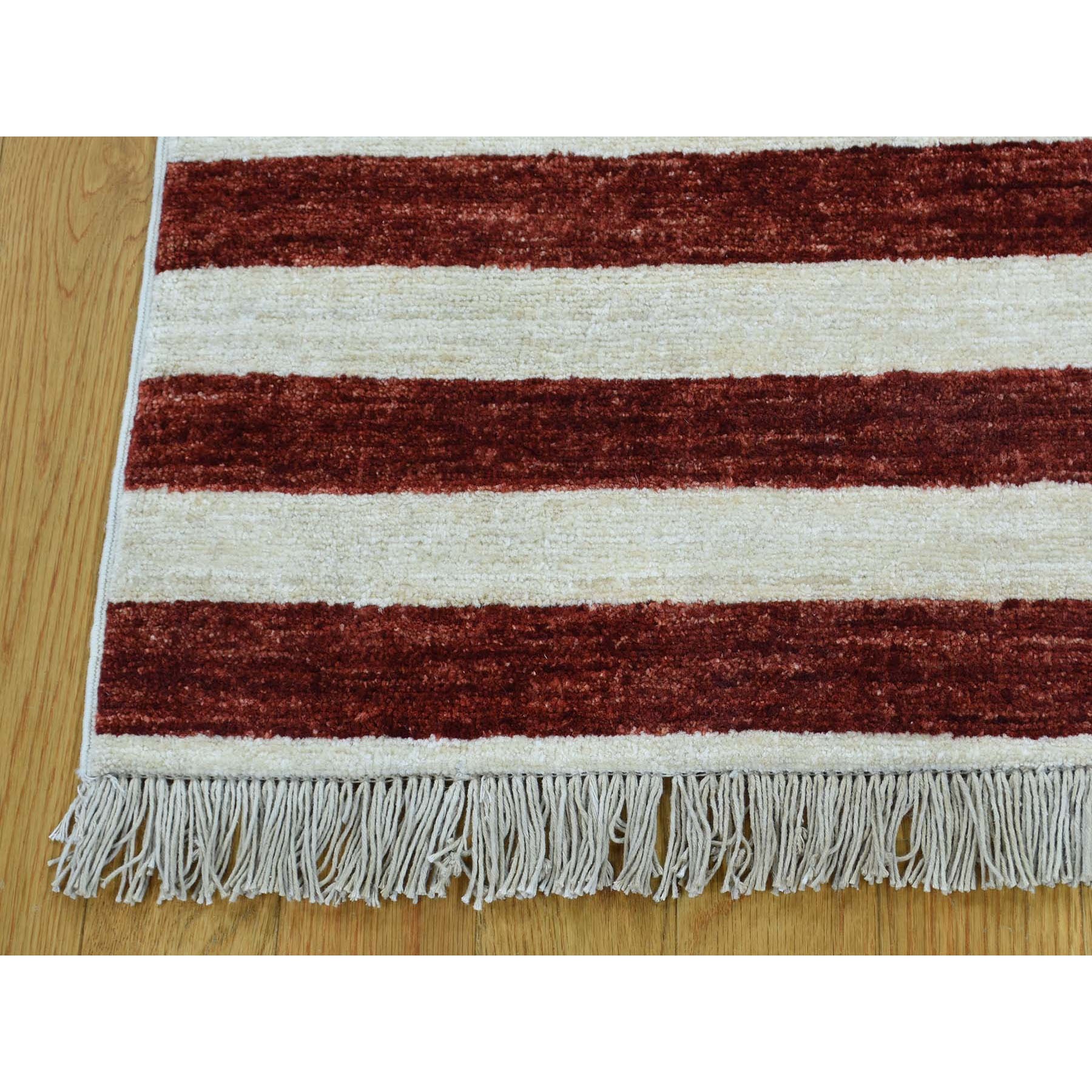 2-5 x4-  Hand Knotted Pure Wool Peshawar American Flag Wall Hanging Rug 