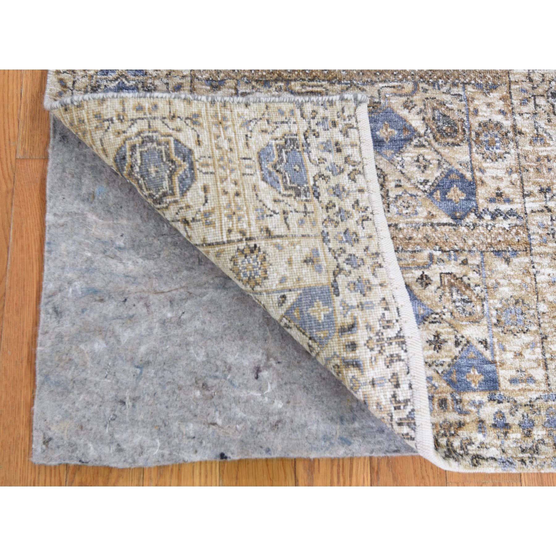 2-6 x8-2  Silk With Textured Wool Mamluk Design Runner Hand knotted Oriental Rug 