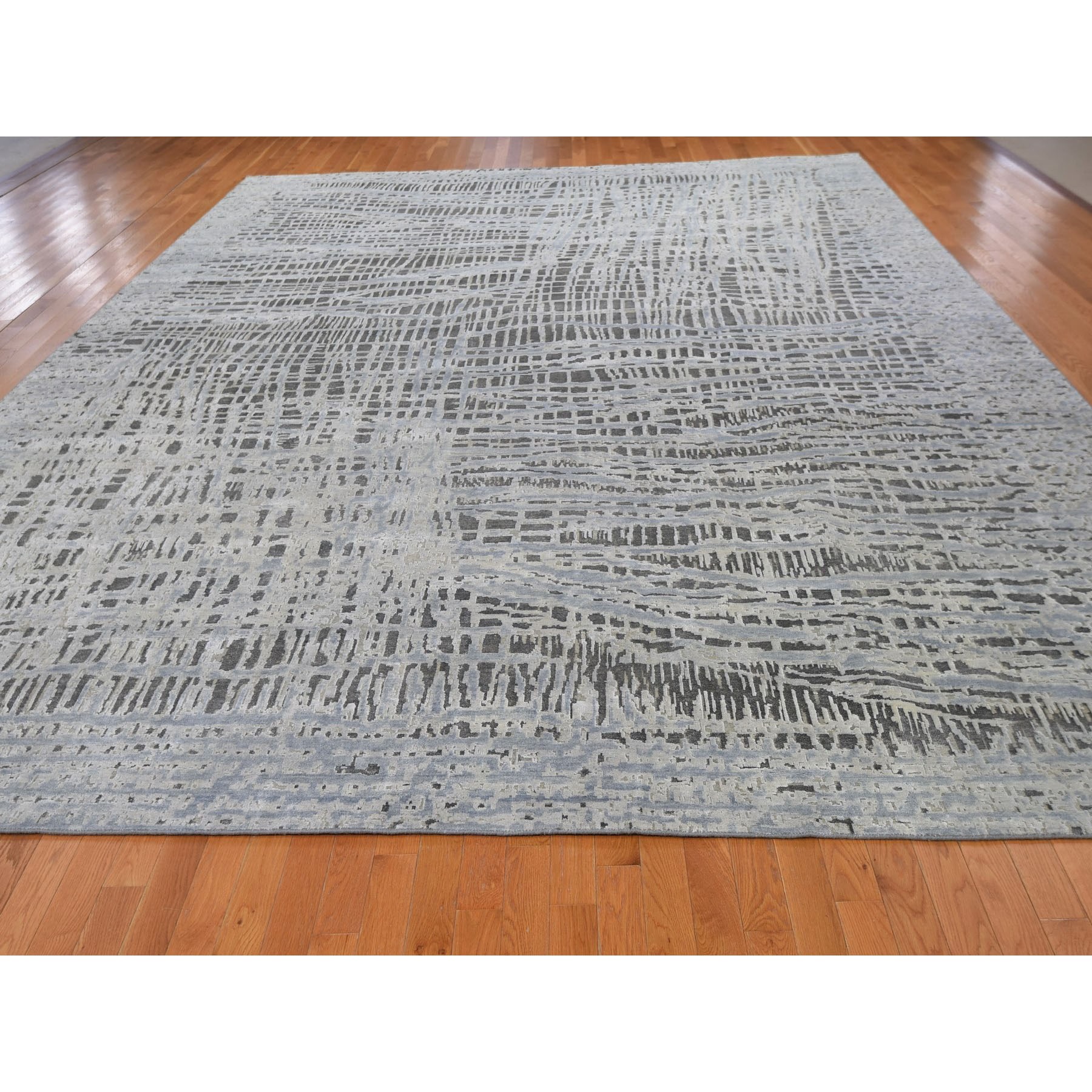 12-2 x15-4  THE LOST BRANCHES, Oversized Silk With Textured Wool Hand Knotted Oriental Rug 