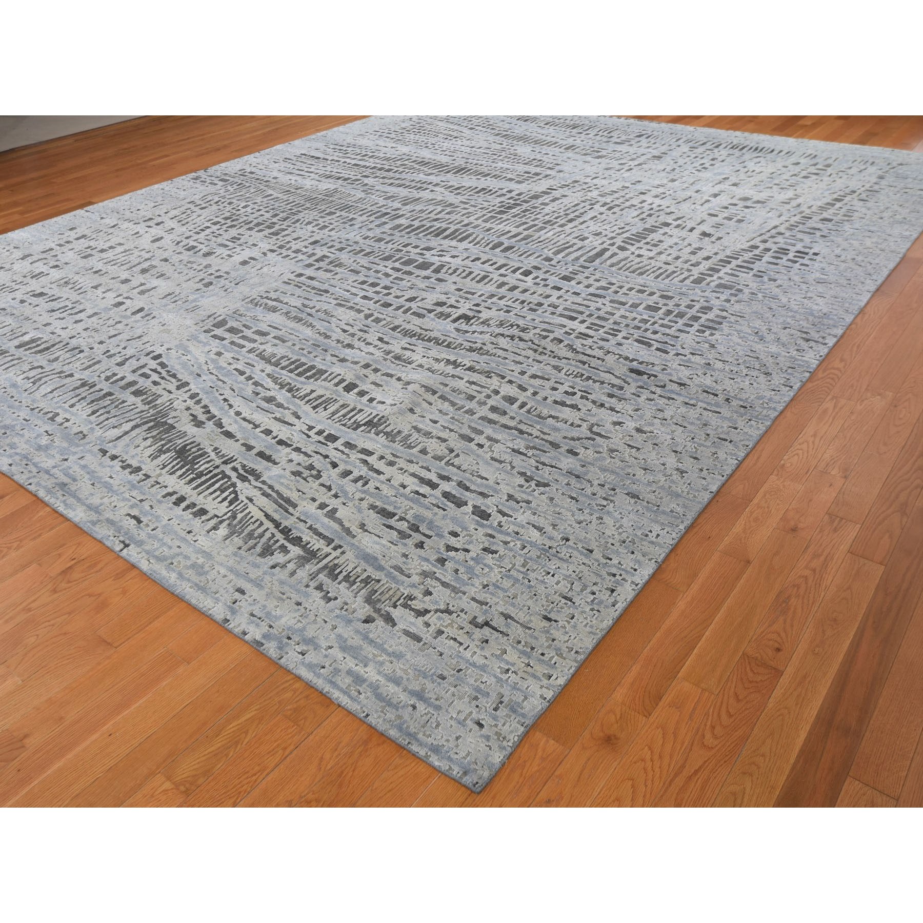 12-2 x15-4  THE LOST BRANCHES, Oversized Silk With Textured Wool Hand Knotted Oriental Rug 