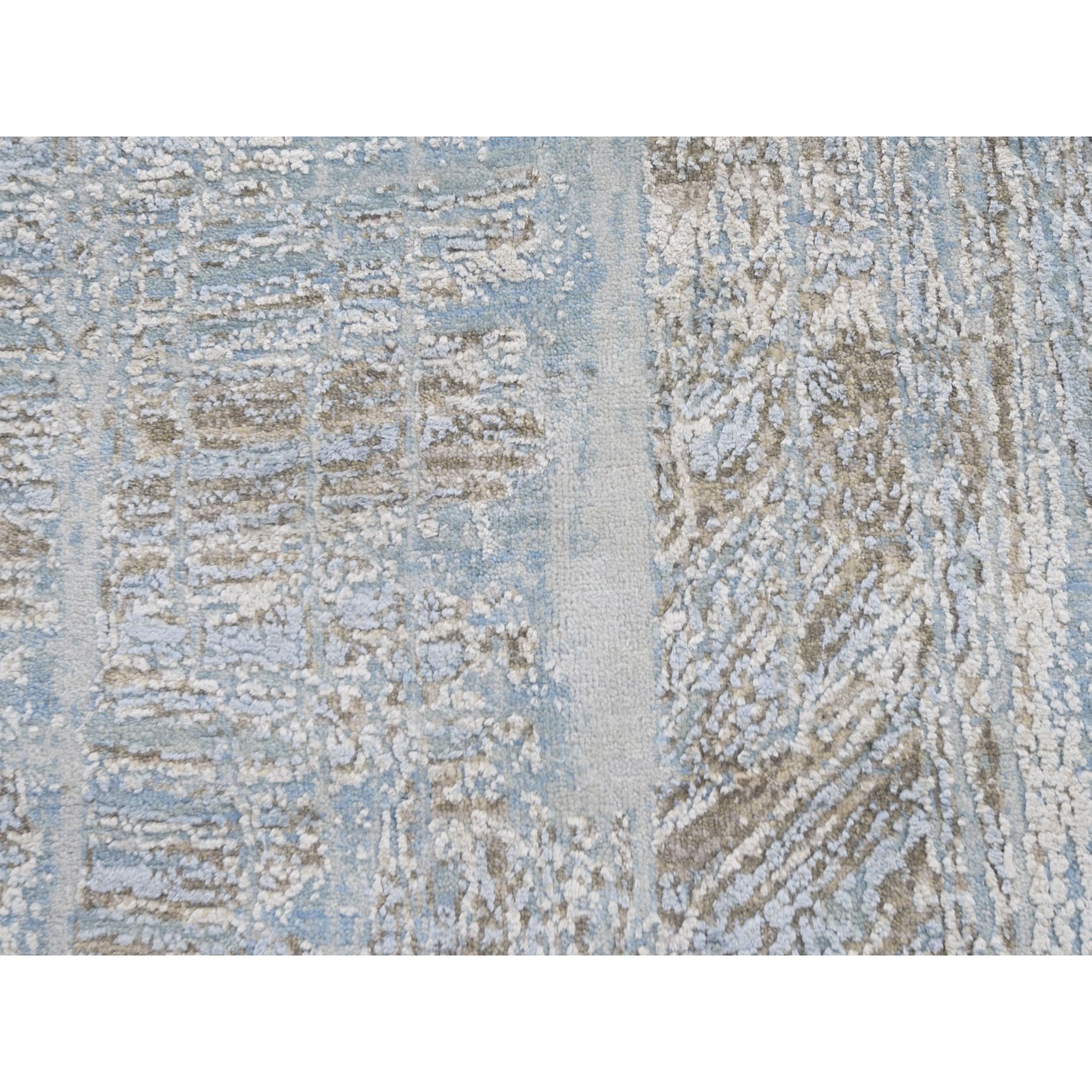 8-9 x12- THE DRIPPING PAINT BRUSH, Silk With Textured Wool Hand Knotted Oriental Rug 